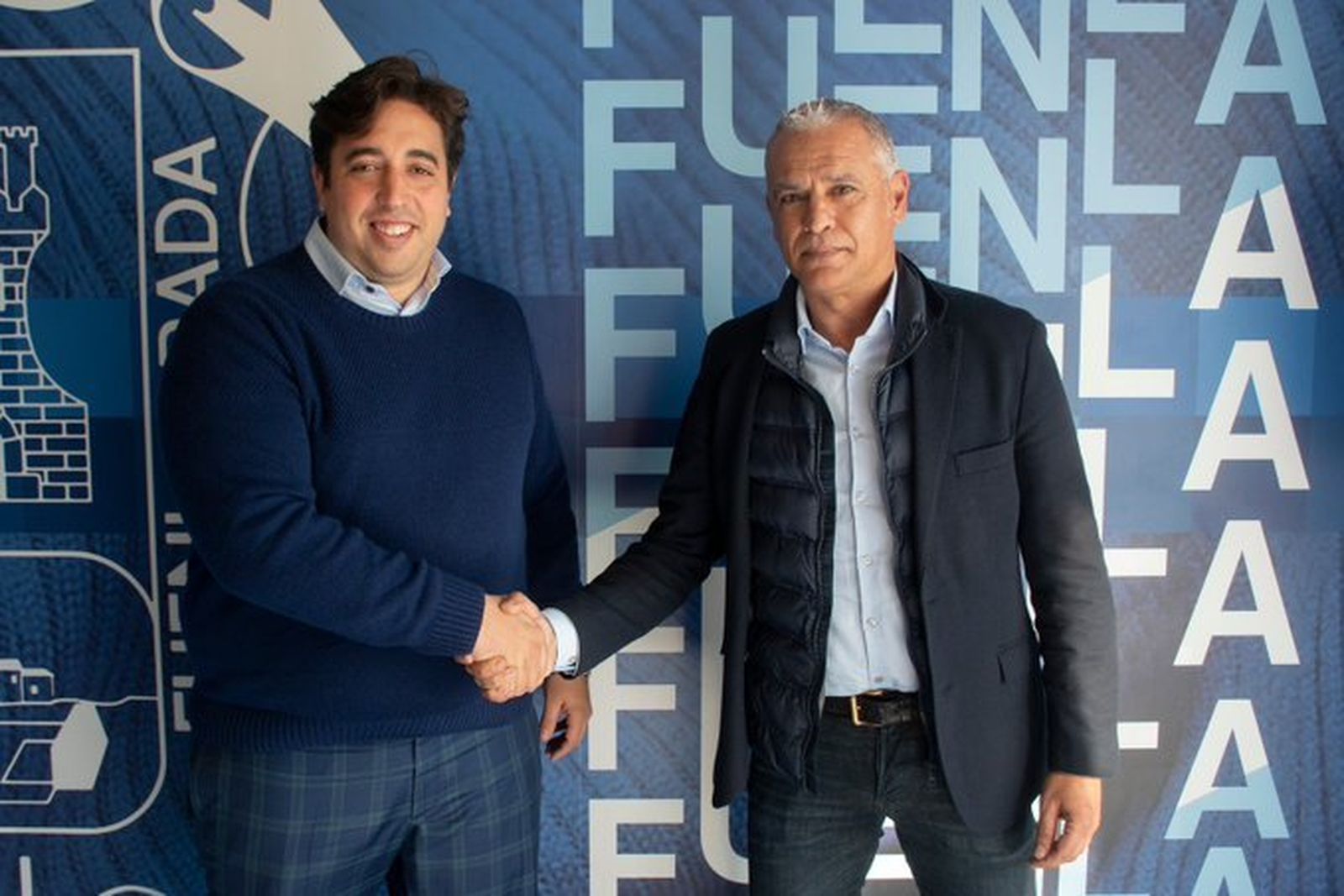 El presidente del Fuenlabrada junto a Sergio Pellicer