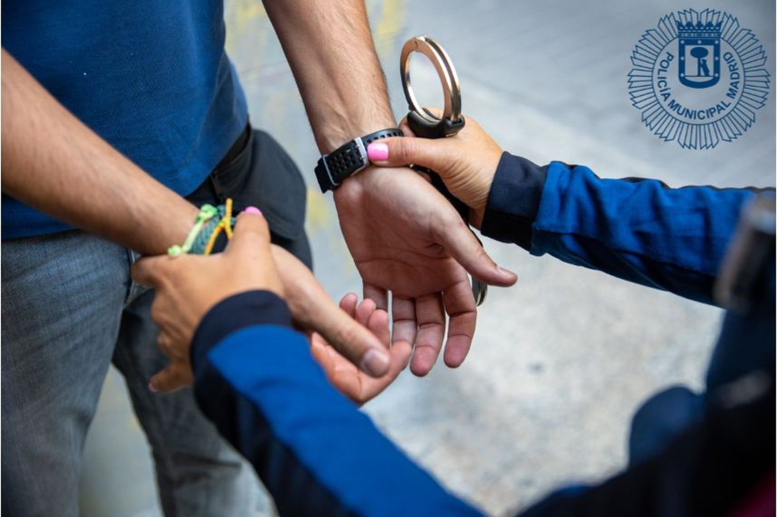Imagen de un detenido por la Policía Municipal de Madrid