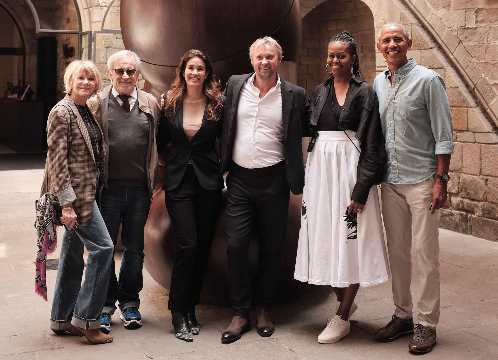 Los Obama y Spielberg, de turismo por Barcelona antes del concierto de Springsteen