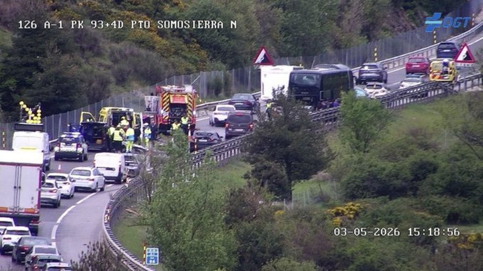 Un accidente en la  A-1