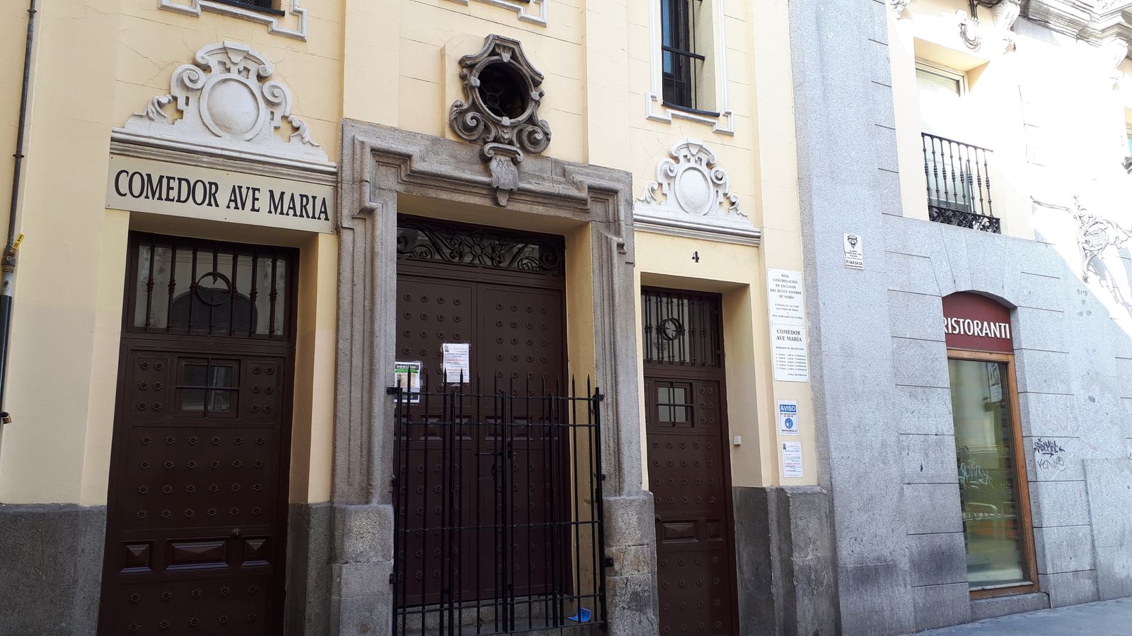Comedor Ave María, en la calle del Doctor Cortezo de Madrid