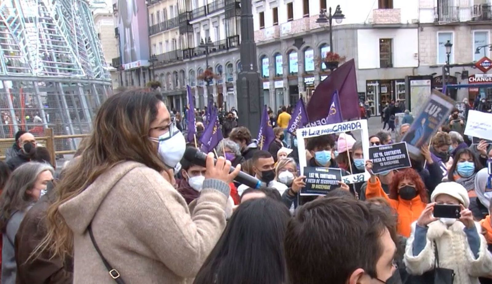 Afectados por cortes de luz en la Cañada Real vuelven a exigir a Ayuso y a Almeida una solución urgente