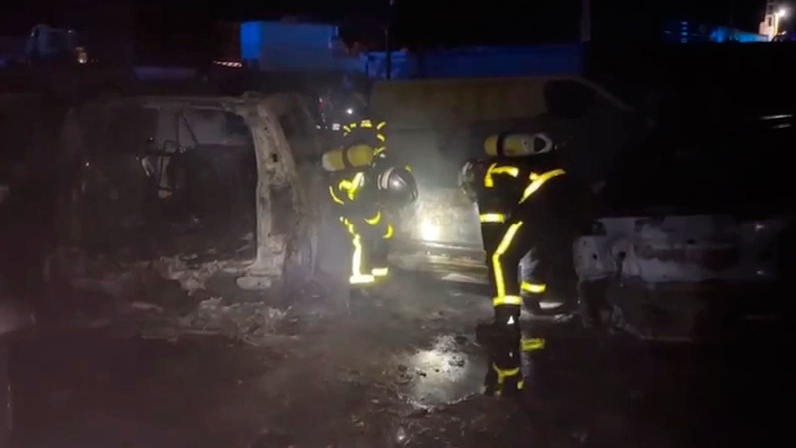 incendio en un depósito de coches de Valdemorillo