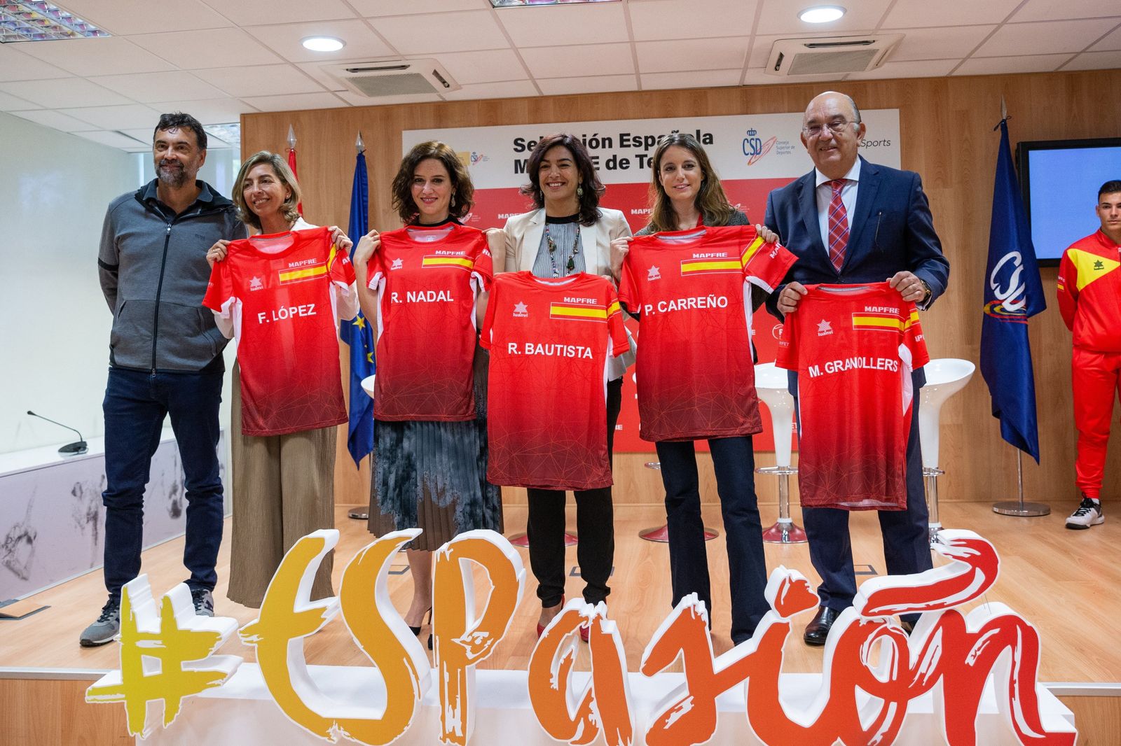 Imagen de la presentación del equipo español para la Copa Davis en la sede del CSD