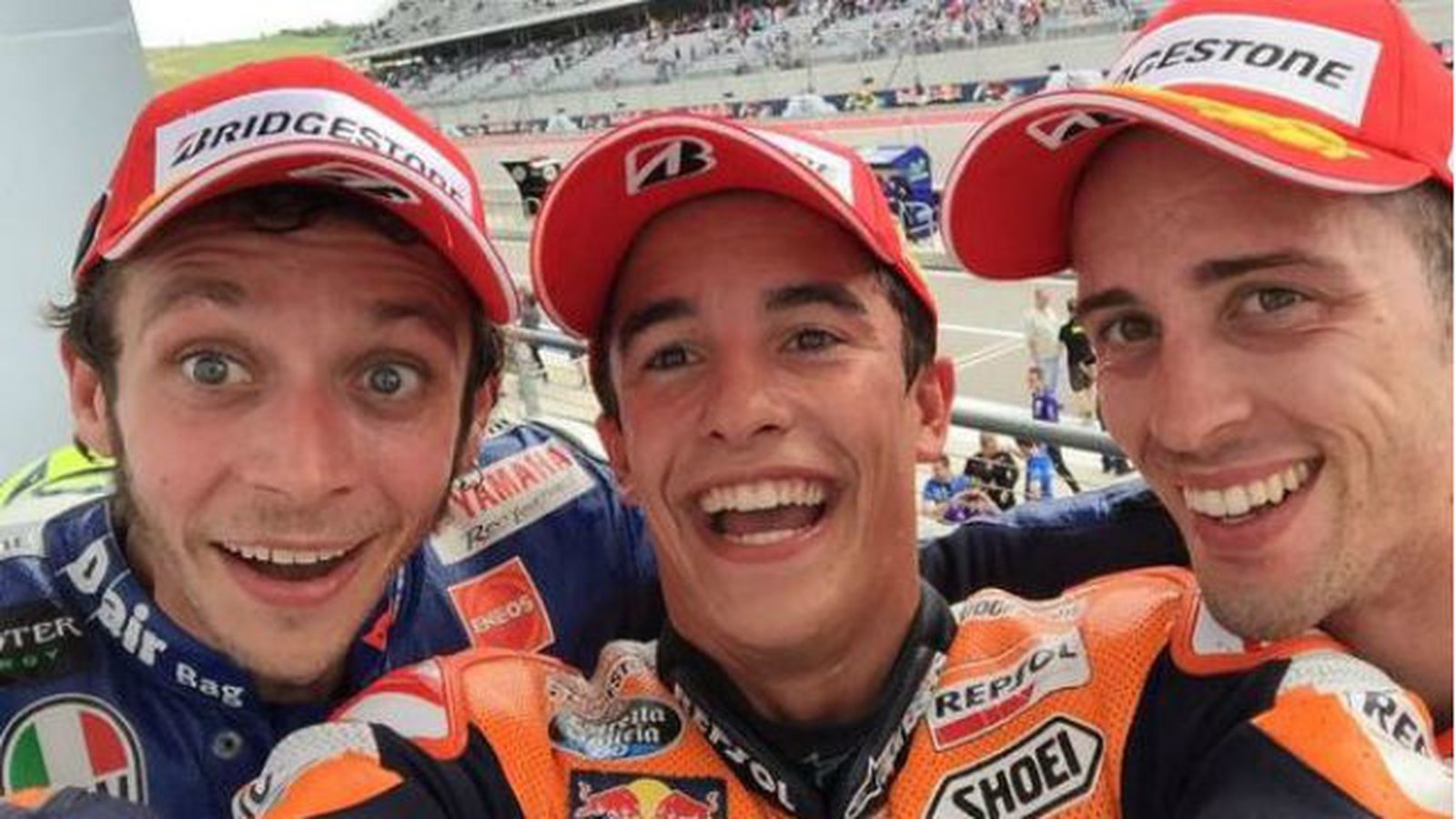 Rossi, Márquez y Dovizioso