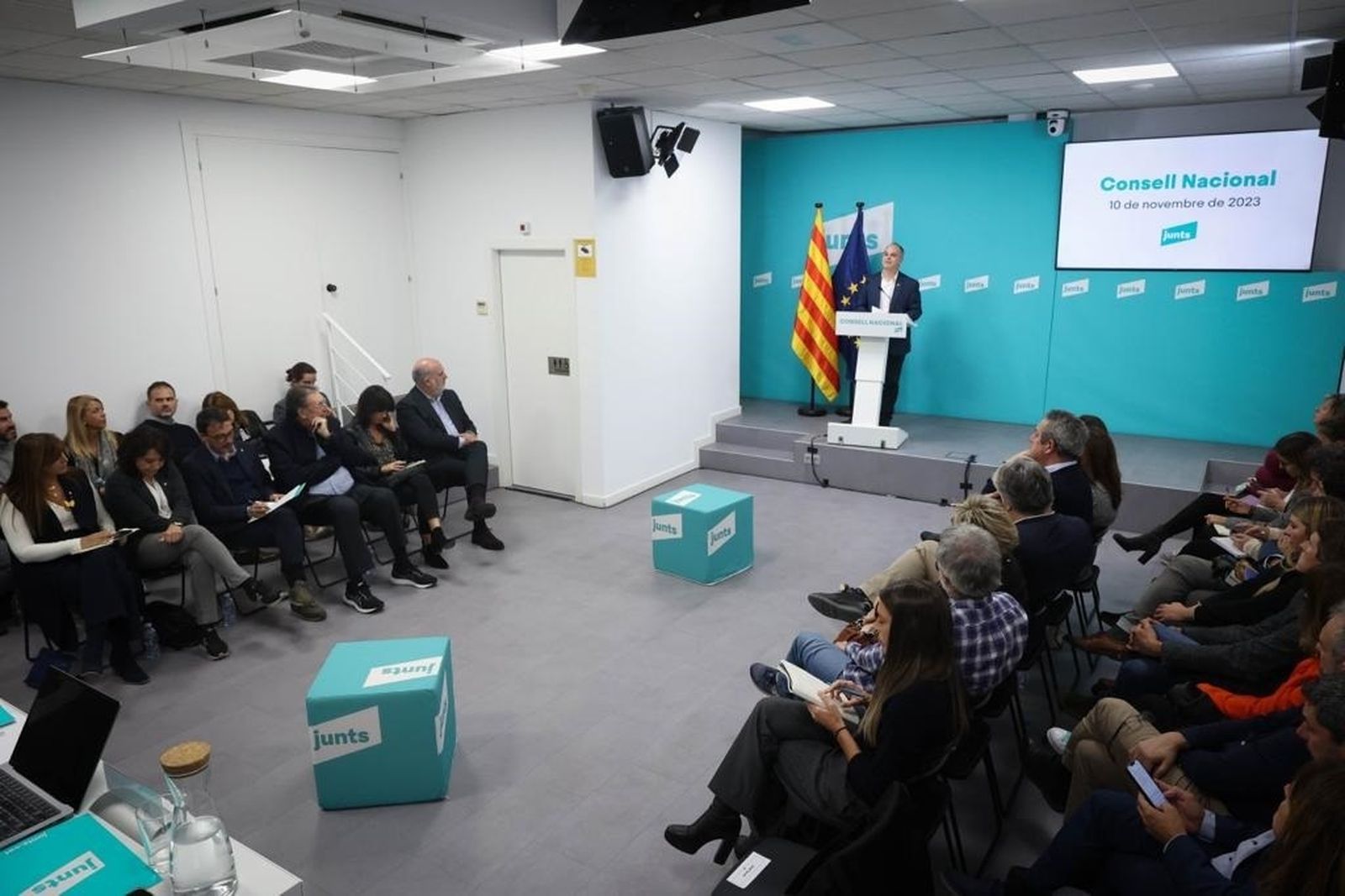 Imagen del Consell Nacional de Junts durante la reunión de este viernes,