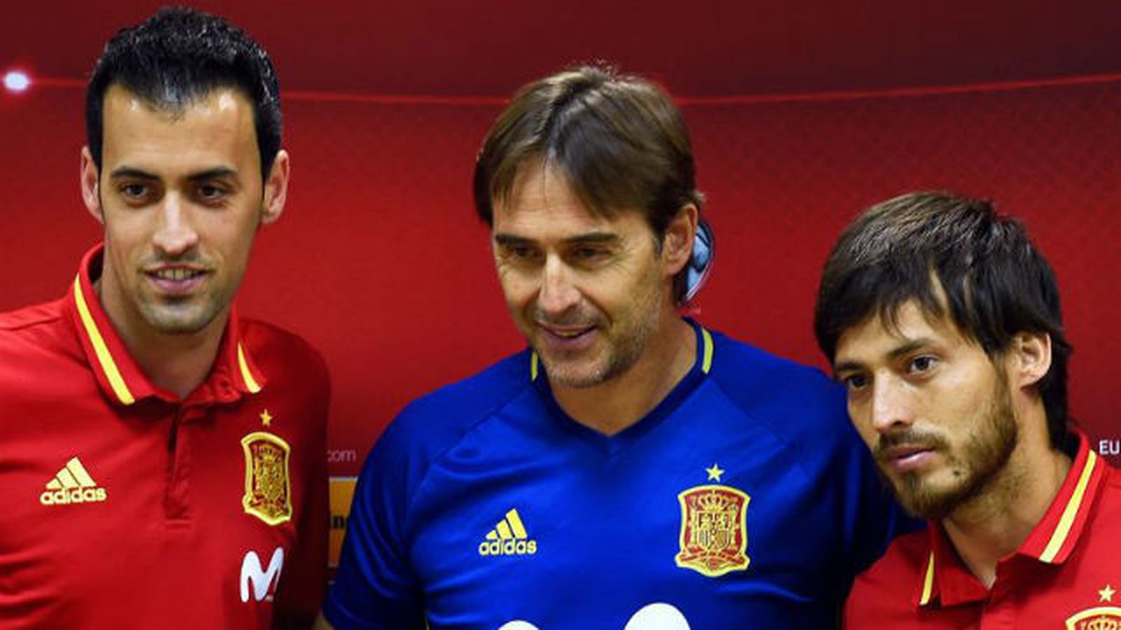 Busquets, Lopetegui y Silva