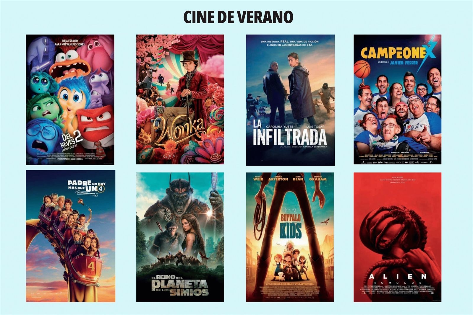 Cartelera del cine de verano de verano de Sanse