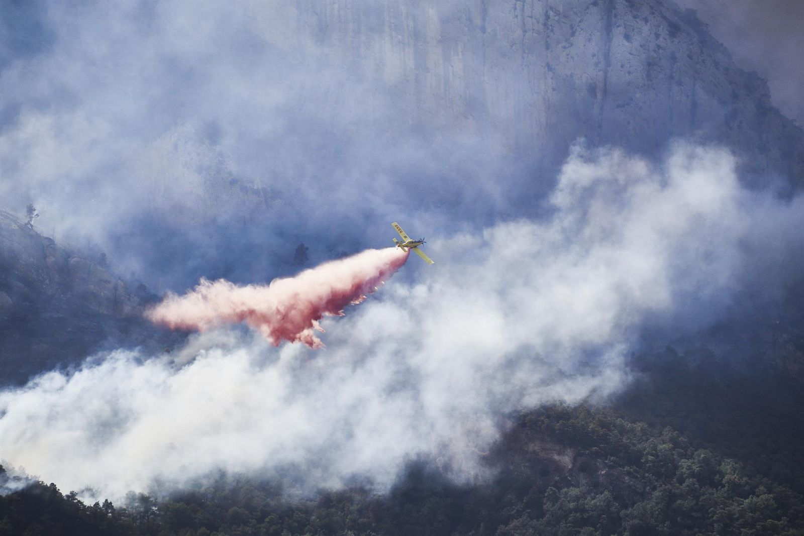 Incendio forestal declarado entre Oliana y Peramola ( Lérida )