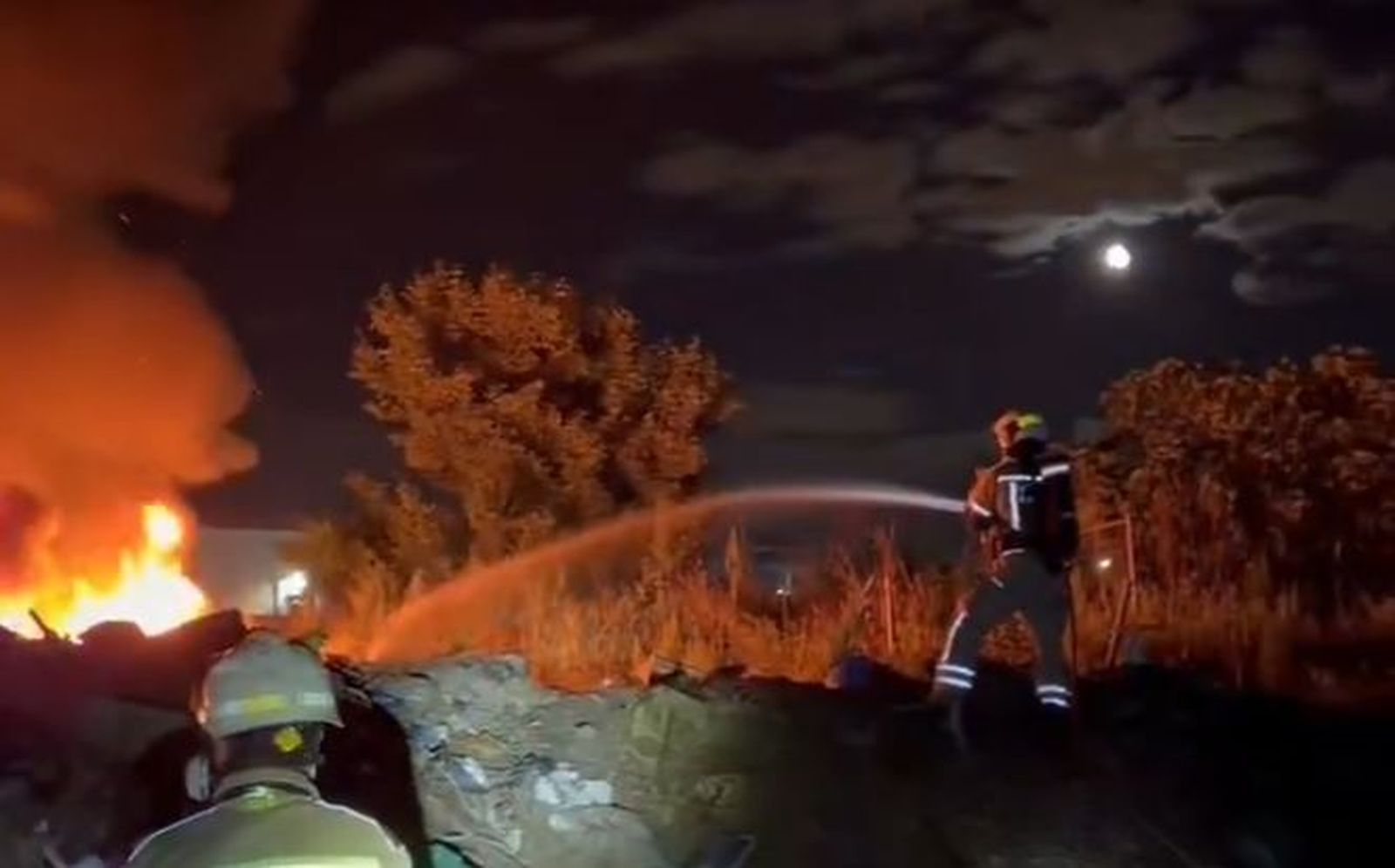 Bomberos de Alcorcón extinguen un incendio forestal en una finca particular