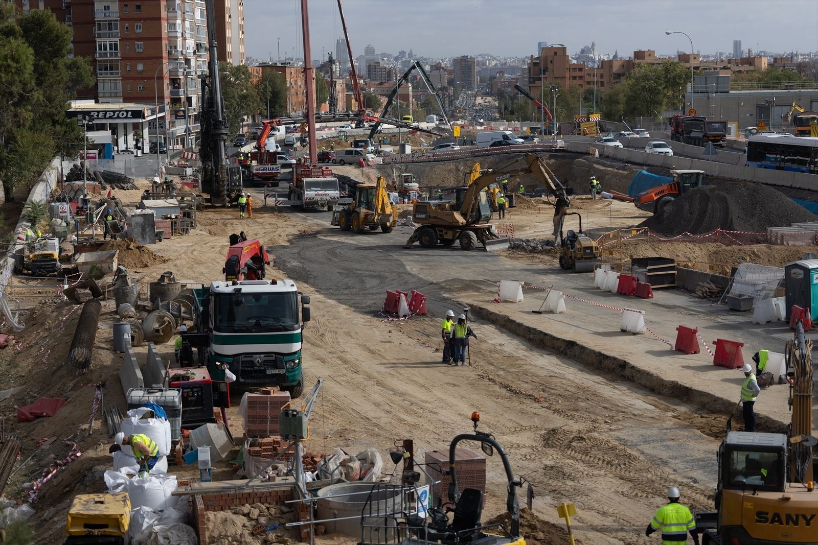 Obras del soterramiento del Paseo de Extremadura