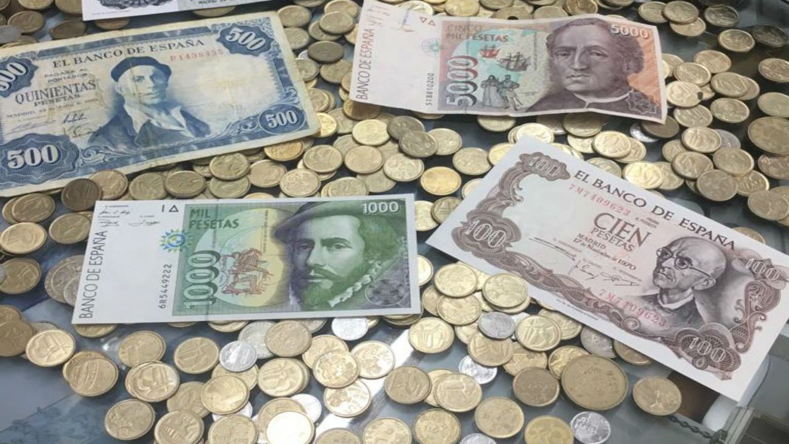 Pesetas en monedas de diverso valor