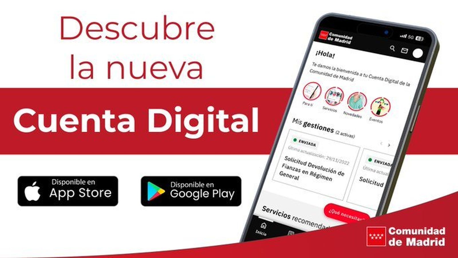 Así funciona la nueva aplicación 'Cuenta Digital' de la Comunidad de Madrid
