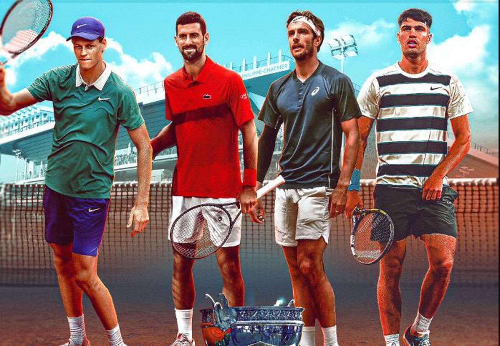 Sinner, Djokovic, Alcaraz y Musetti