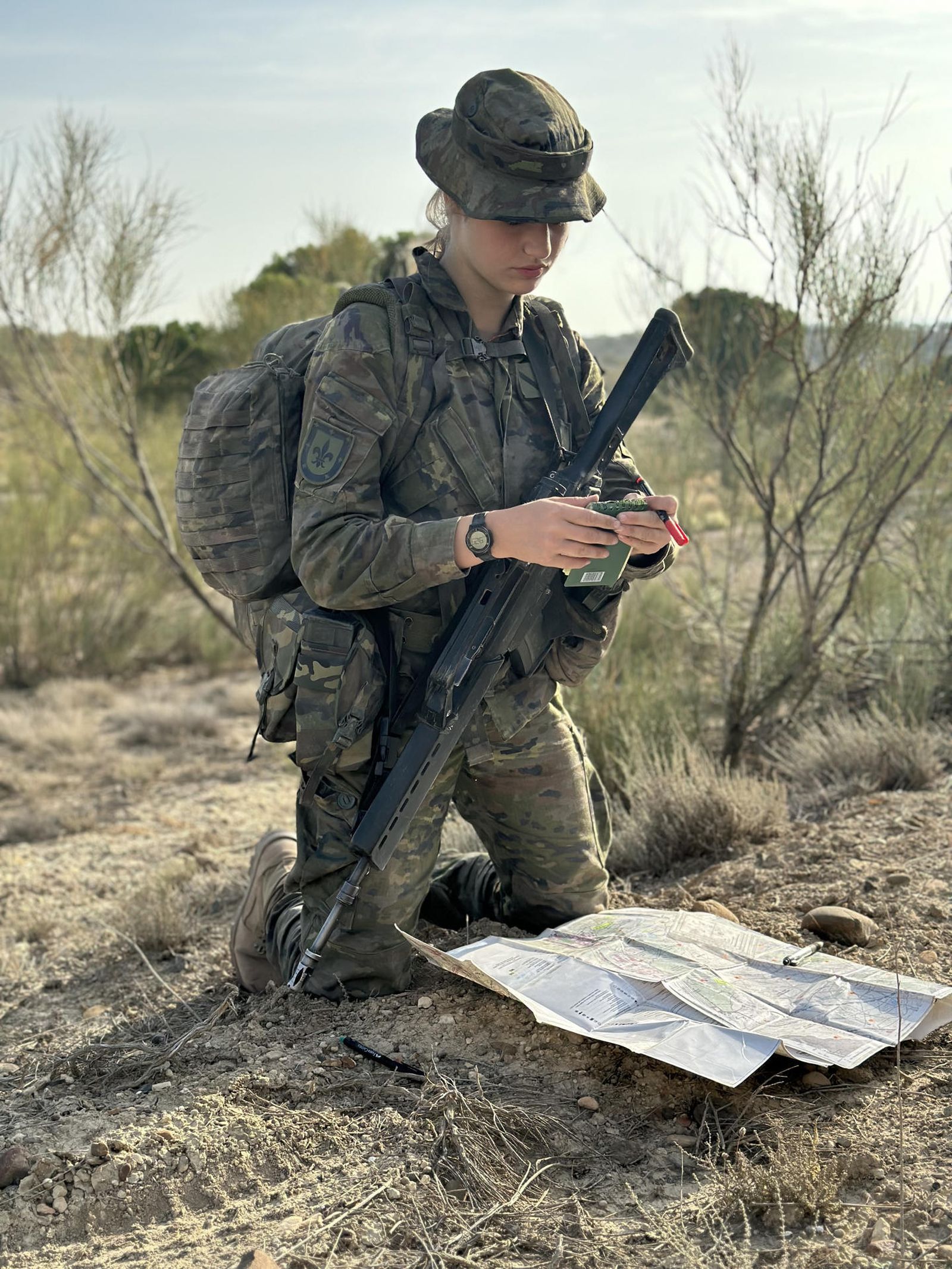 a princesa Leonor participa en un ejercicio mientras continúa su instrucción militar en la Academia General Militar de Zaragoza.