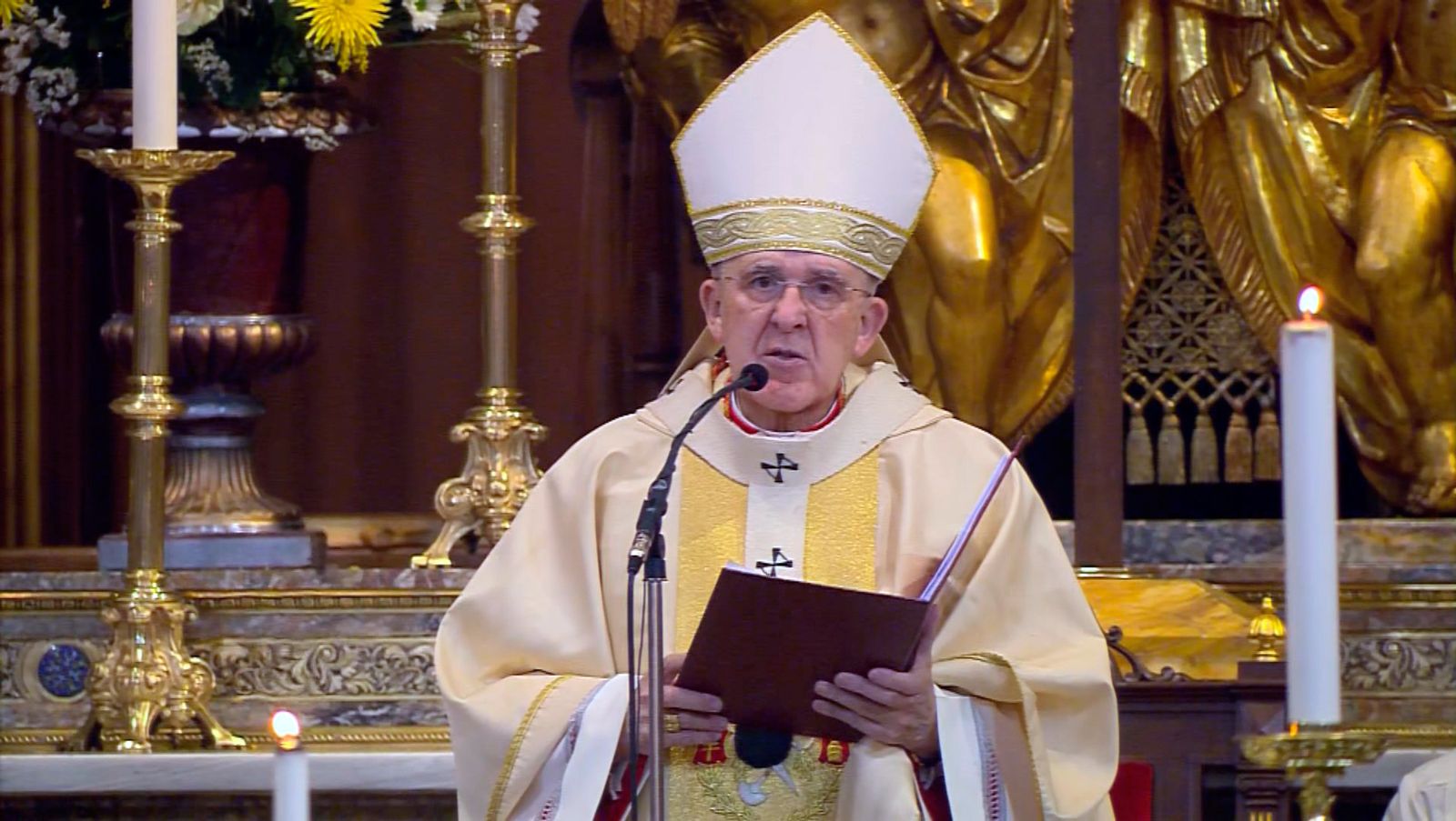 El cardenal arzobispo de Madrid Carlos Osoro, durante la homilía con motivo del Día de San Isidro