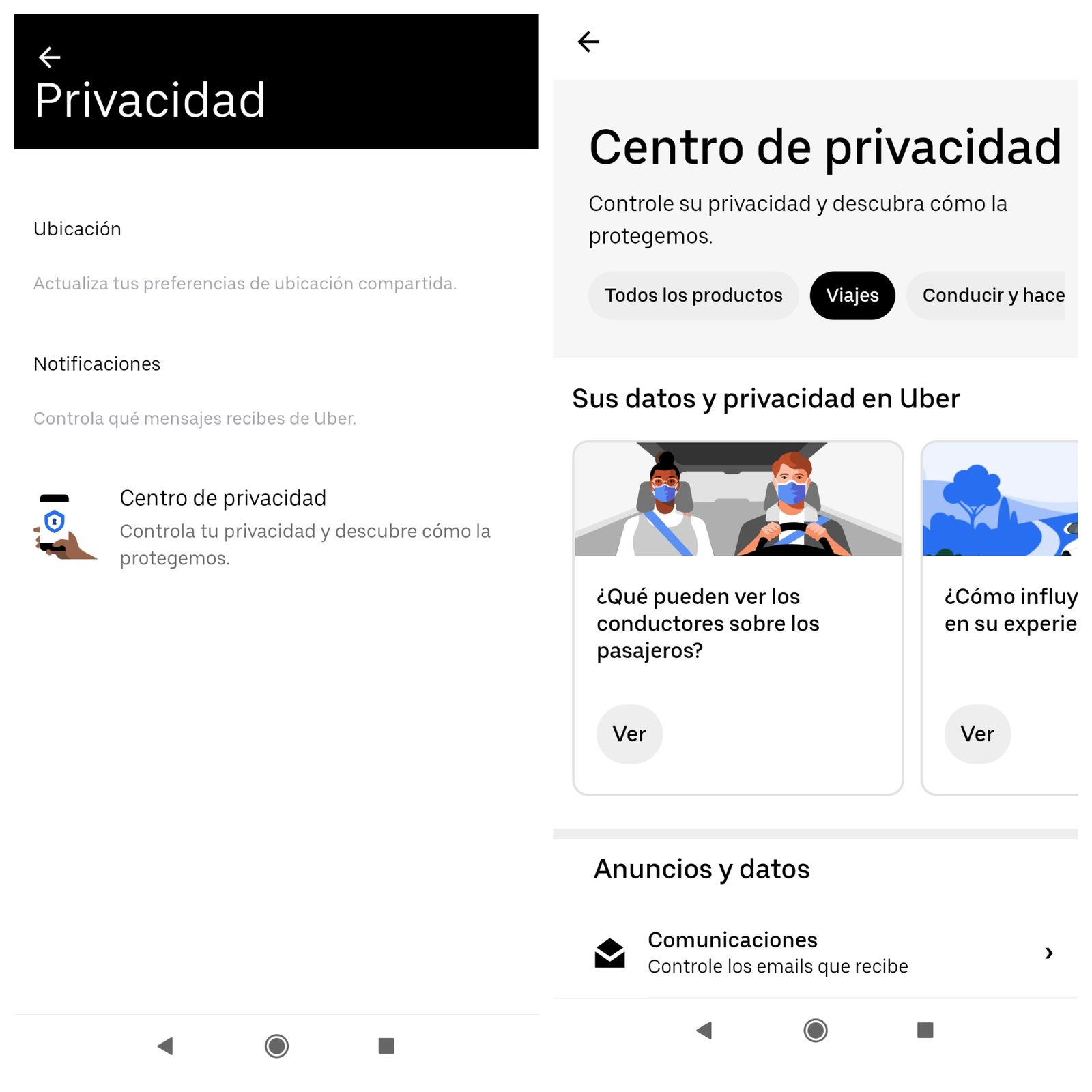 Captura de pantalla Uber 1