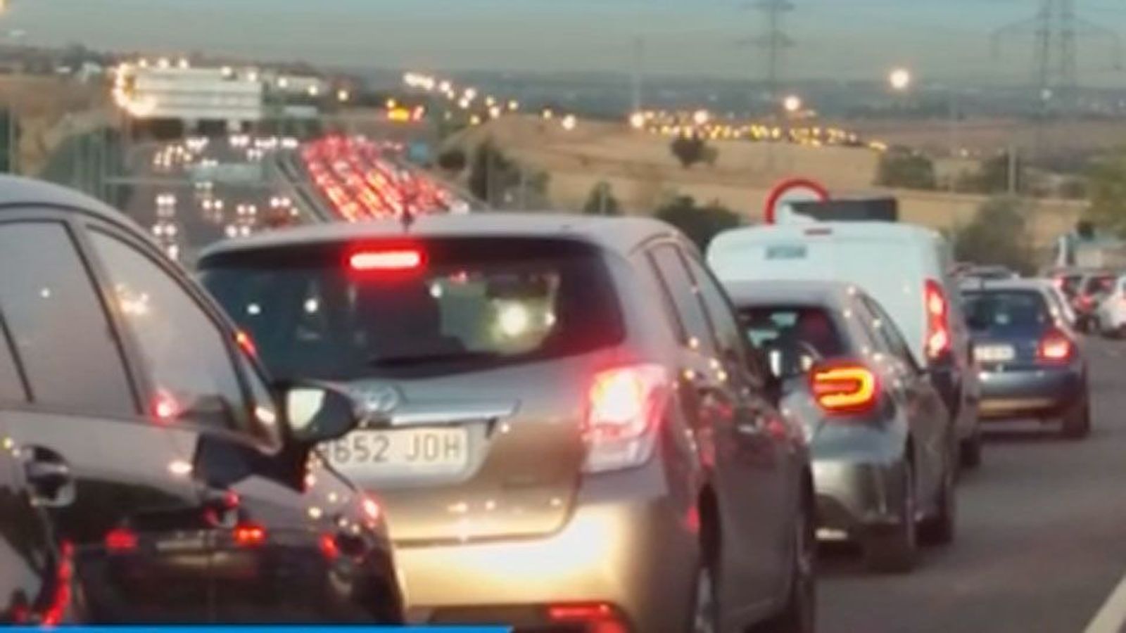 Colapso de tráfico en Madrid en el Día Sin Coches