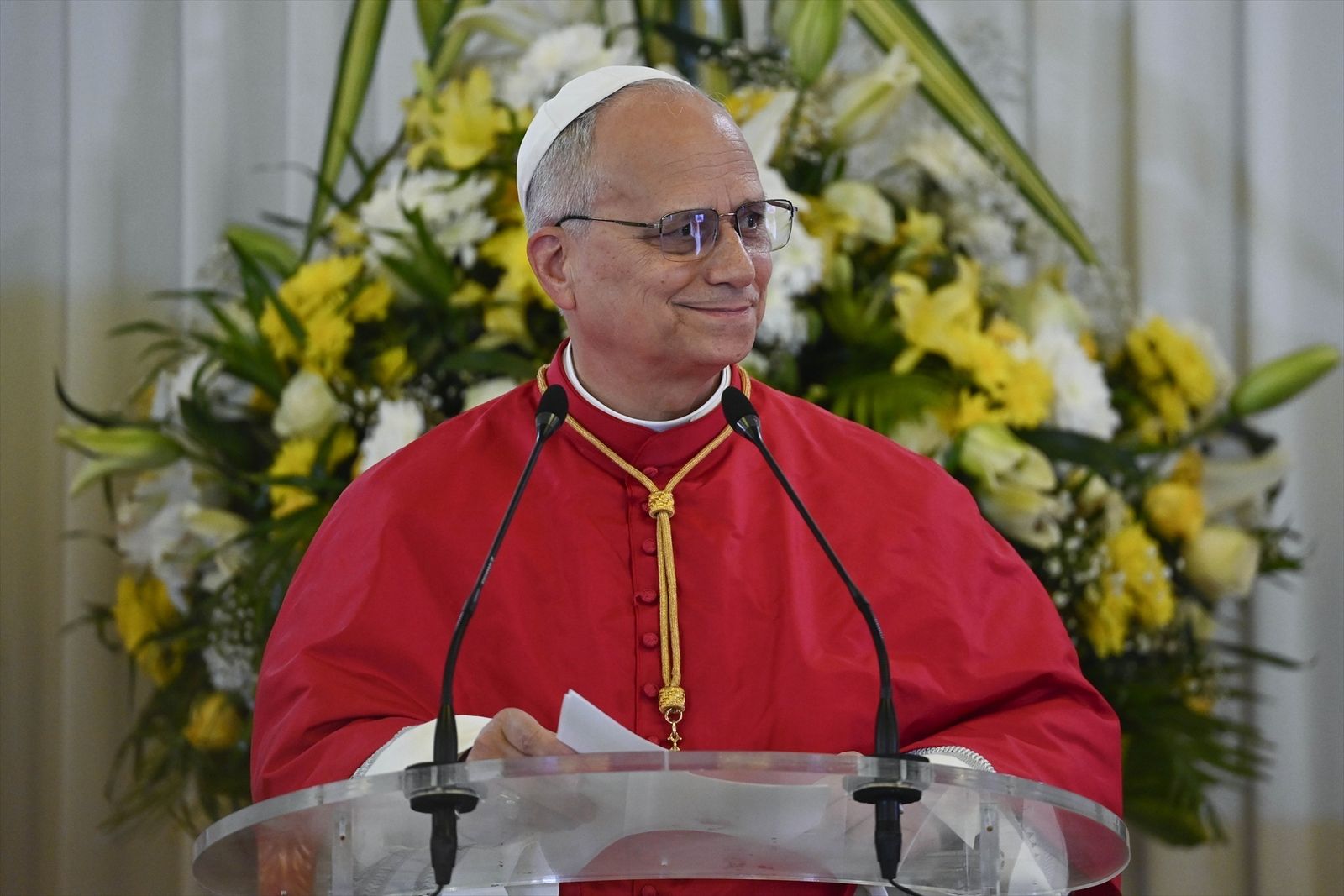 El papa León XIV durante su visita a Camerún