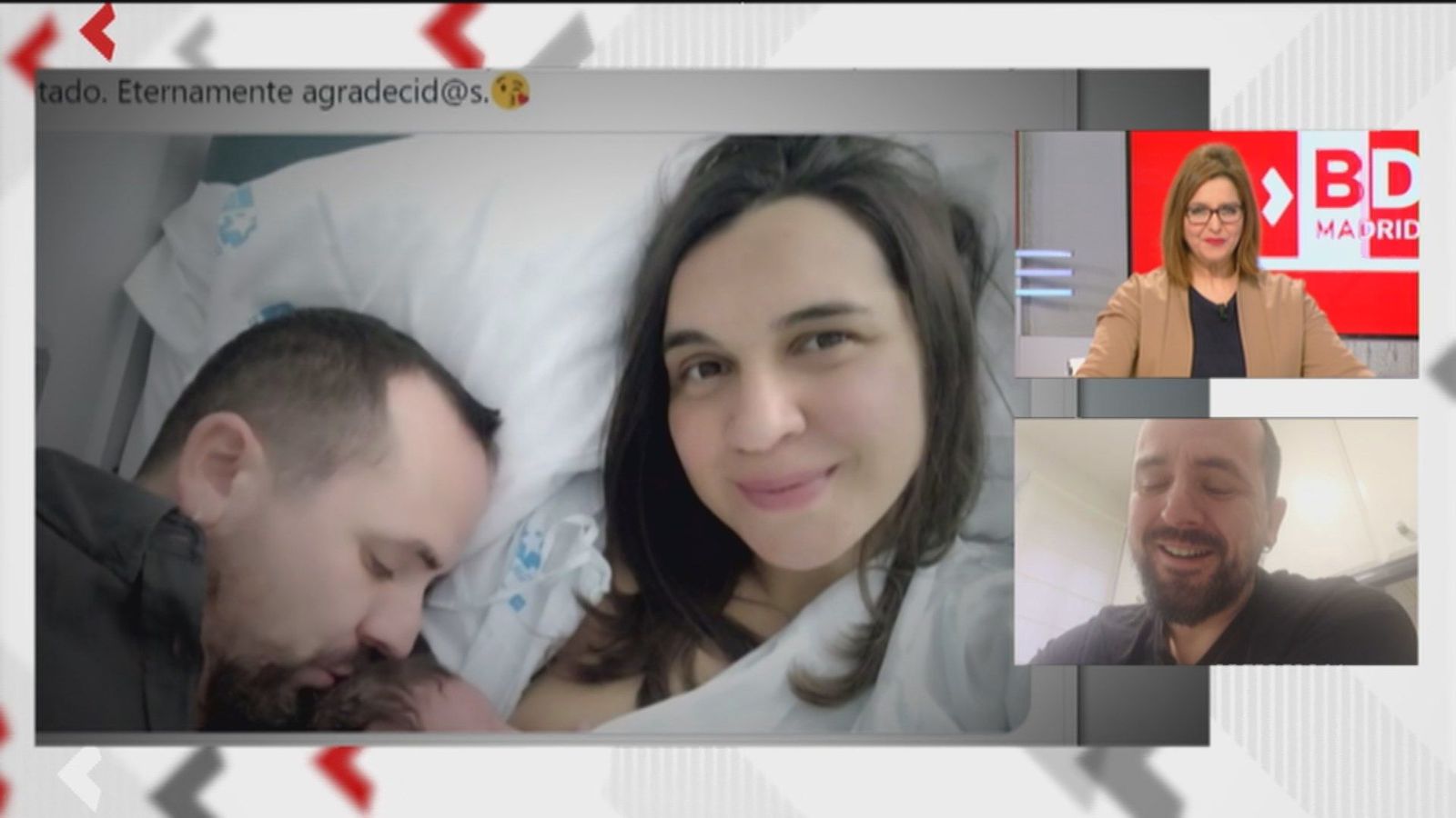La pareja atrapada en la nieve y de parto agradece la labor de su “ángel de la guarda”