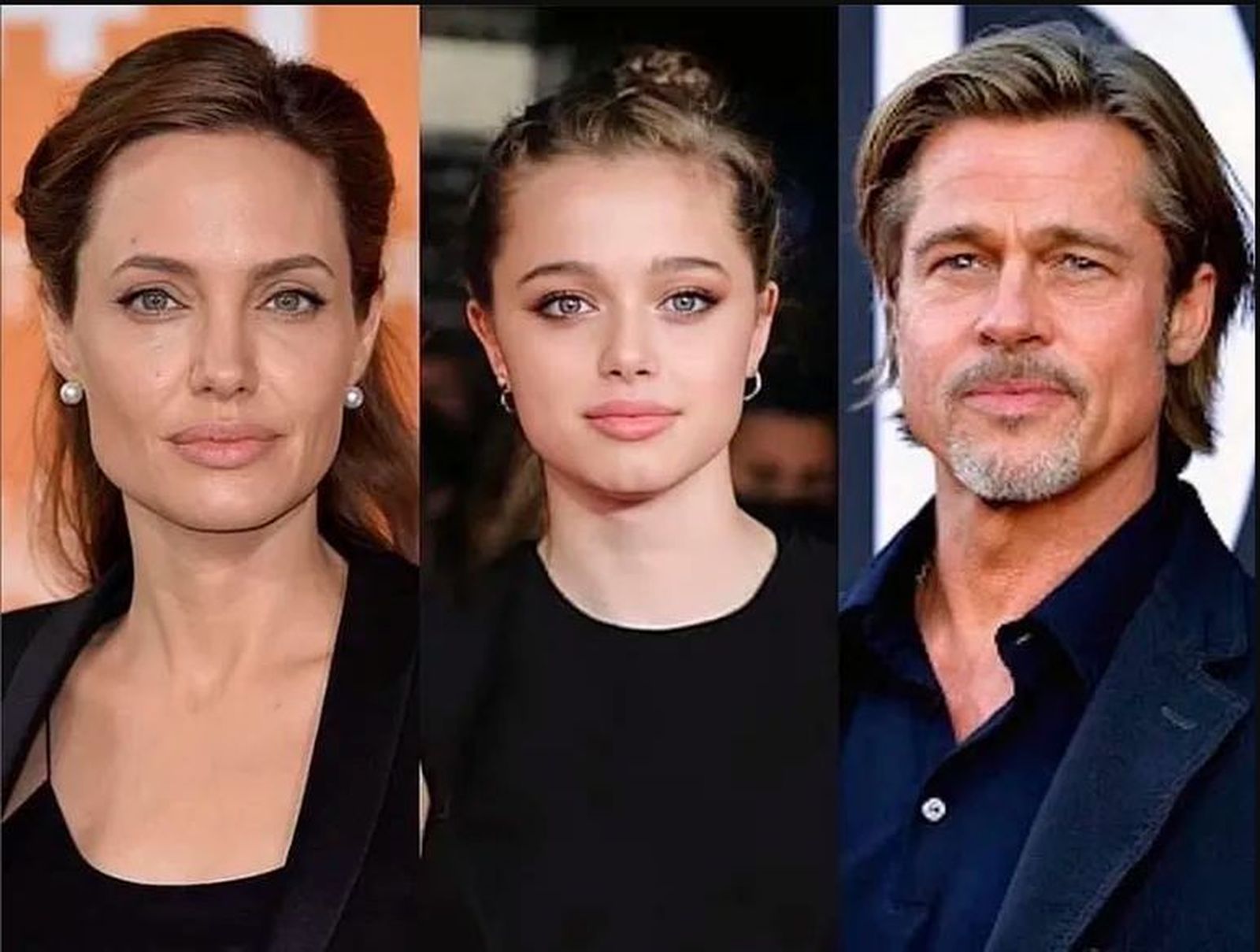 Angelina Jolie, Shiloh Nouvel Jolie-Pitt  y  Brad Pitt