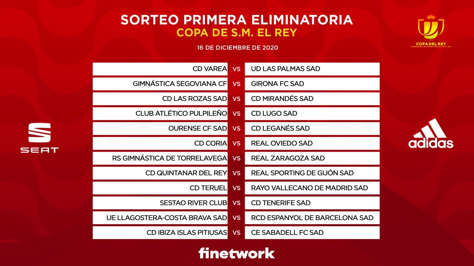 Emparejamientos de la Copa del Rey