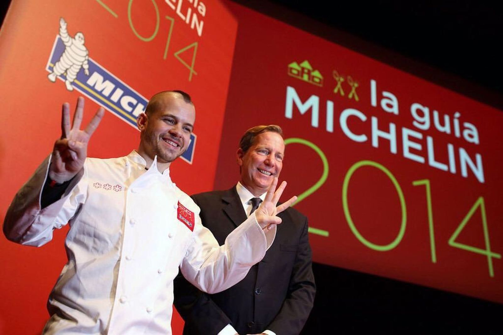 El cocinero madrileño Dabiz Muñoz al recibir la tercera estrella Michelín