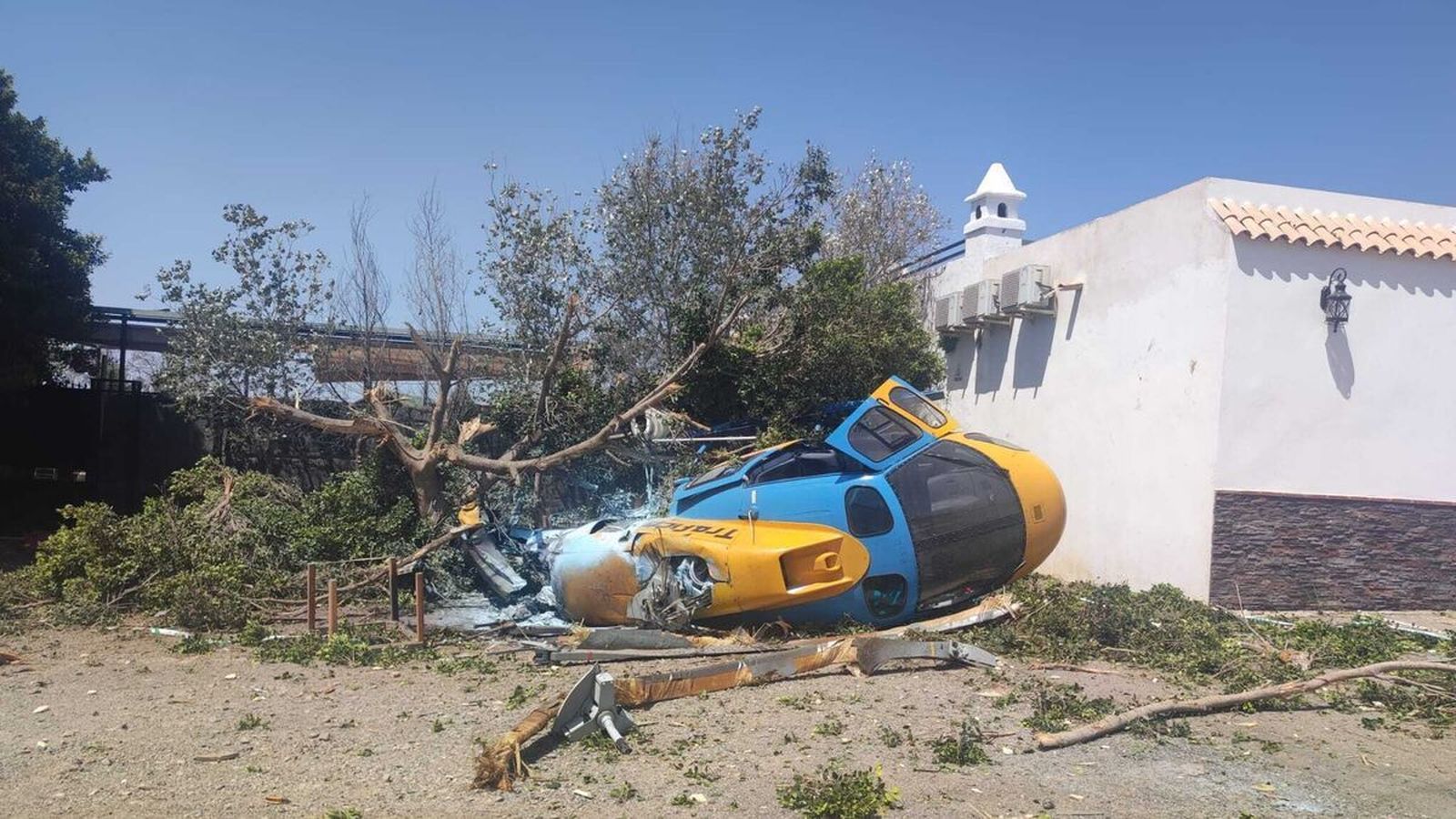 Helicóptero de la DGT siniestrado