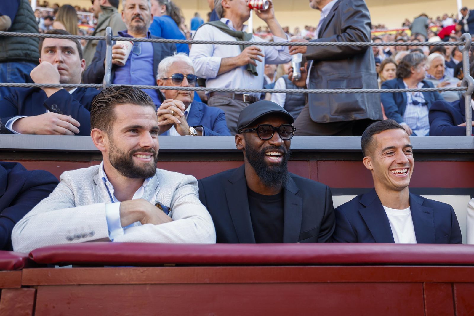 Rudiger con Nacho y Lucas Vázquez, en Las Ventas