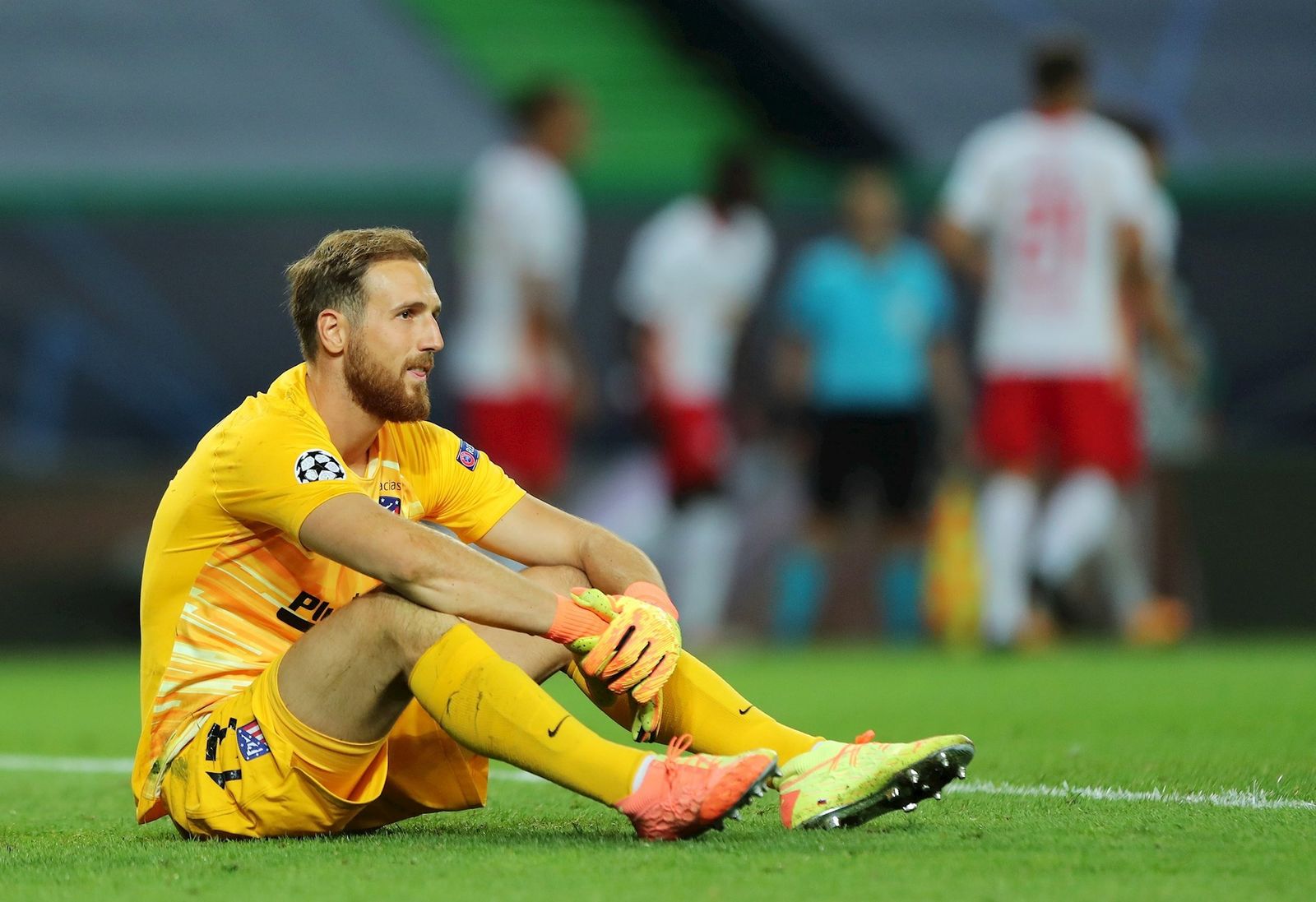 Jan Oblak, durante el encuentro contra el Leipzig
