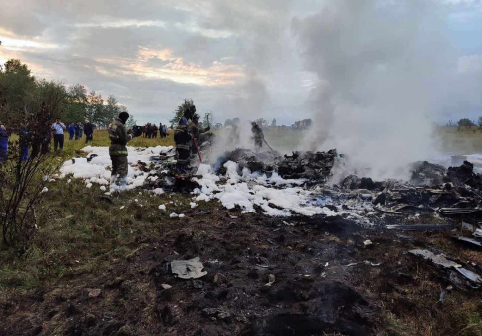 Imagen de la zona del accidente aéreo en el que viajaba Prigozhin, el jefe de Wagner