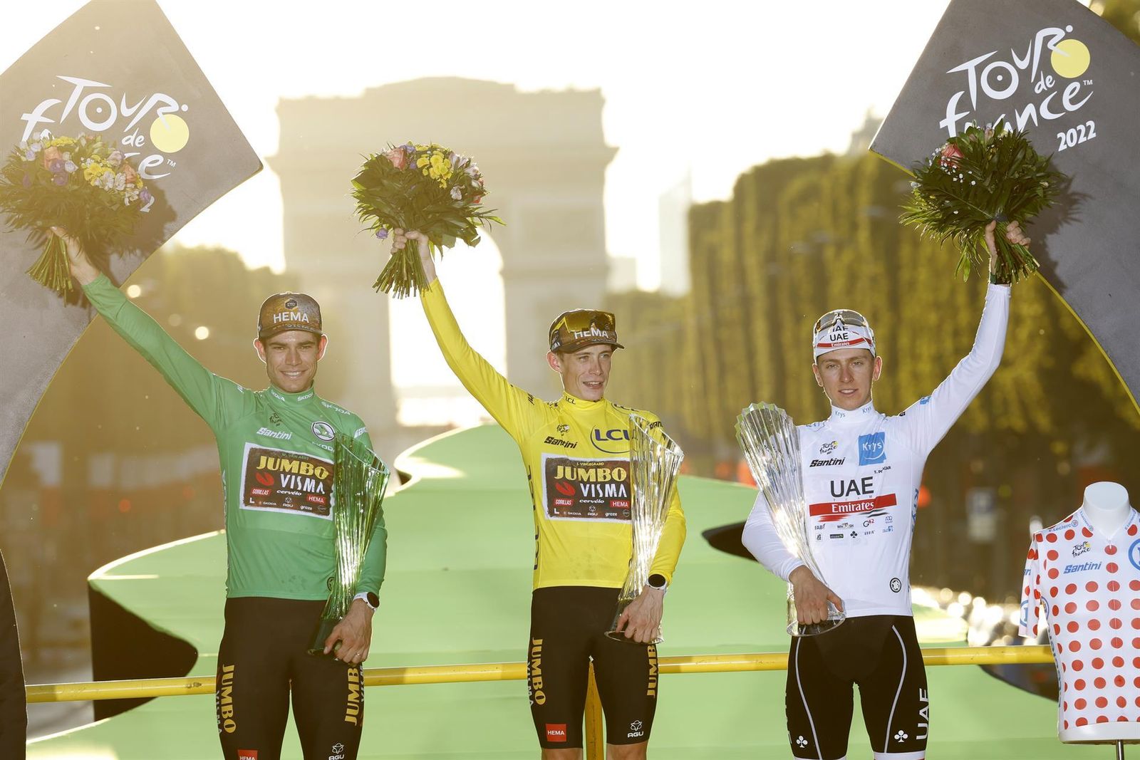 Podium del Tour de Francia 2022