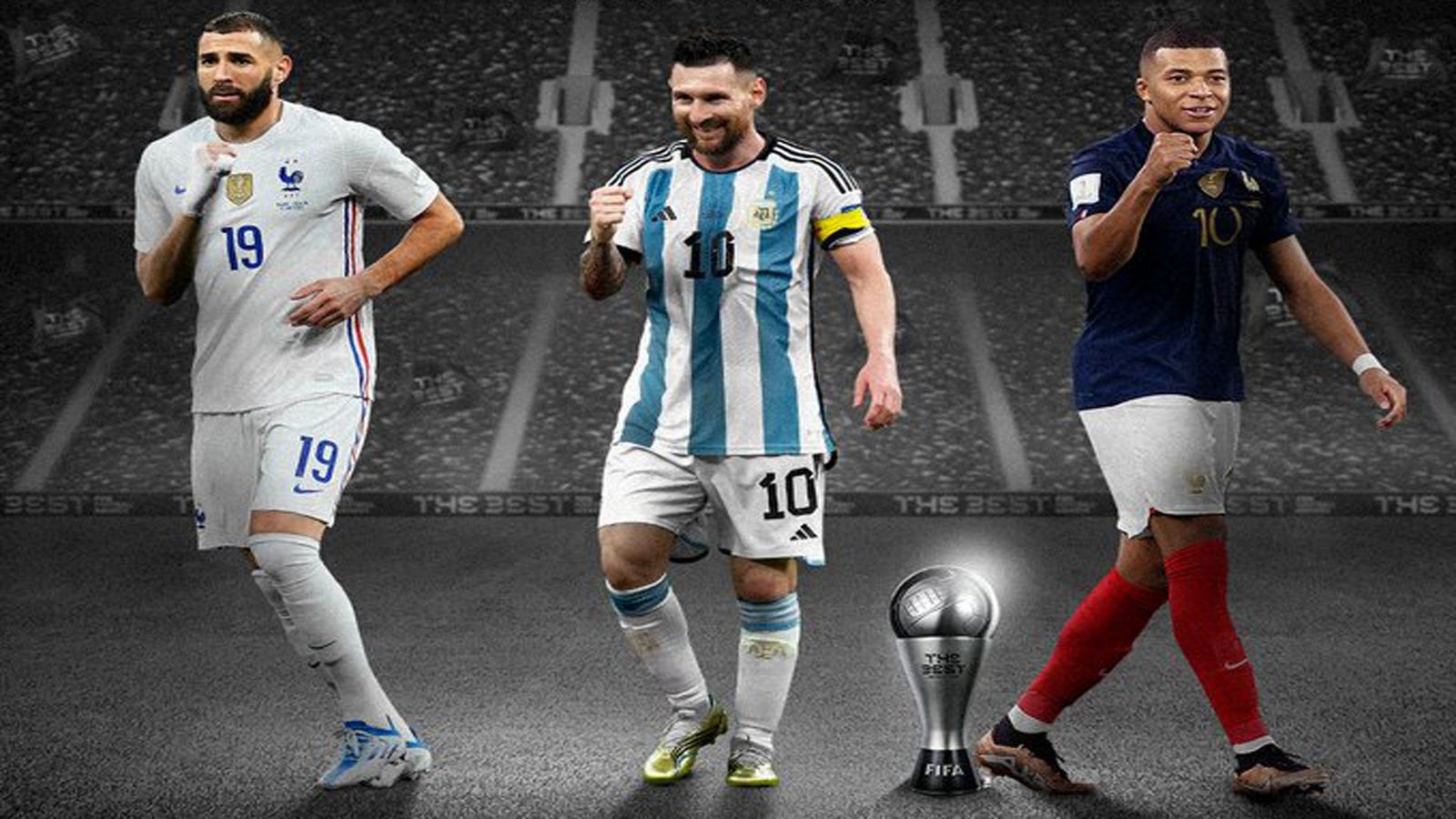 Benzema, Messi y  Mbappé
