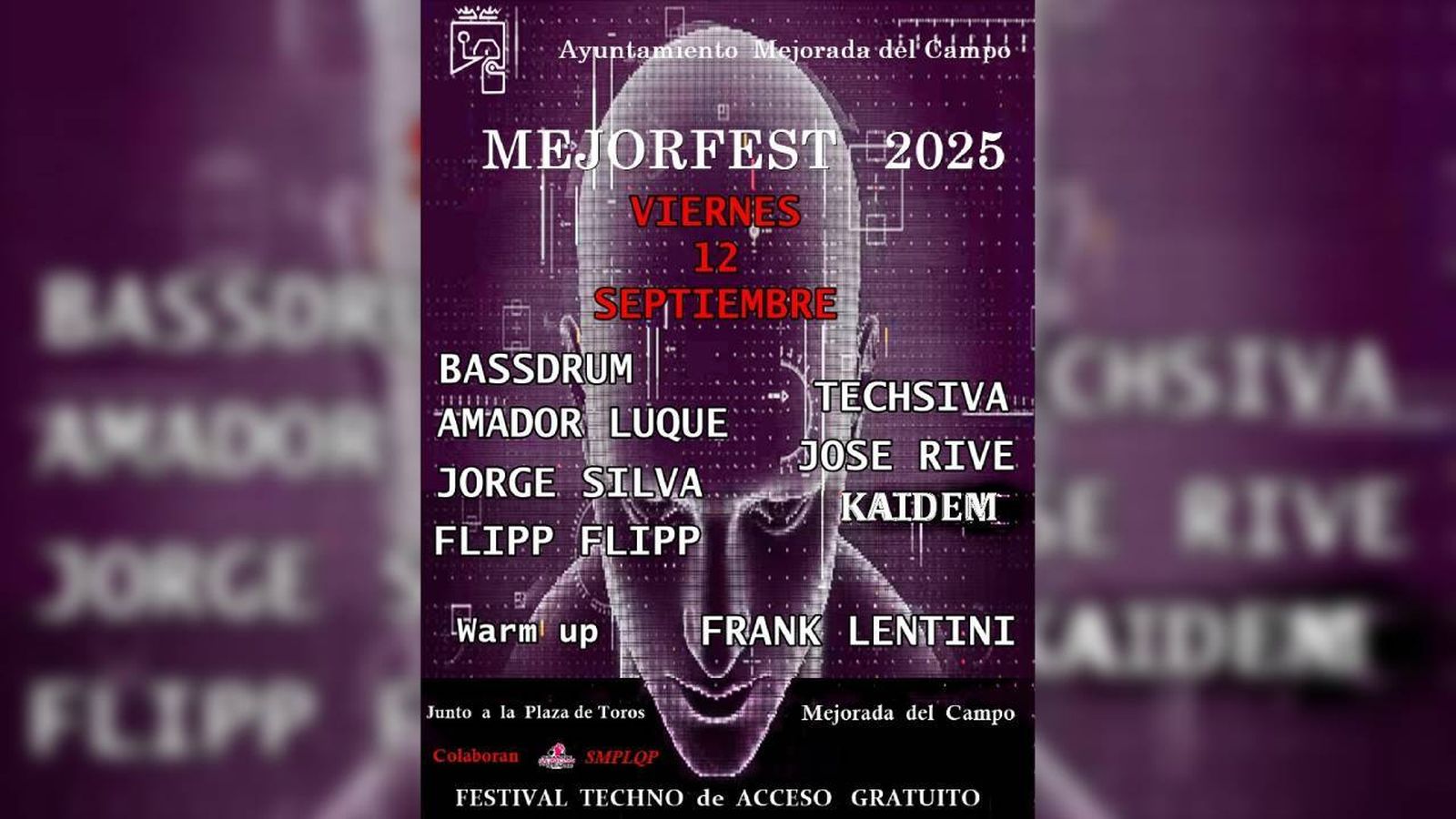 Cartel del festival de música techno y electrónica 'Mejorfest' de Mejorada del Campo