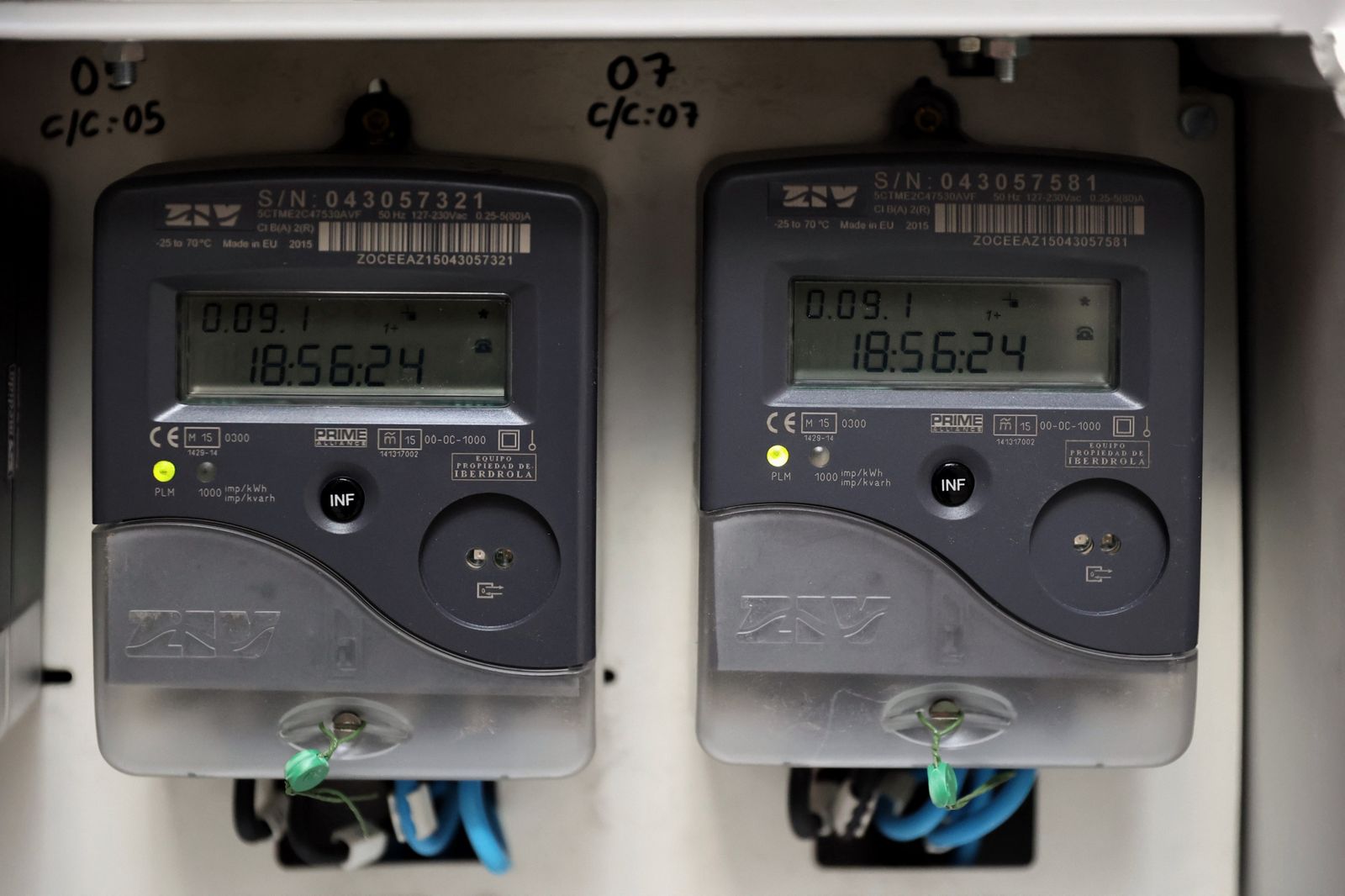 Contadores eléctricos de un edificio