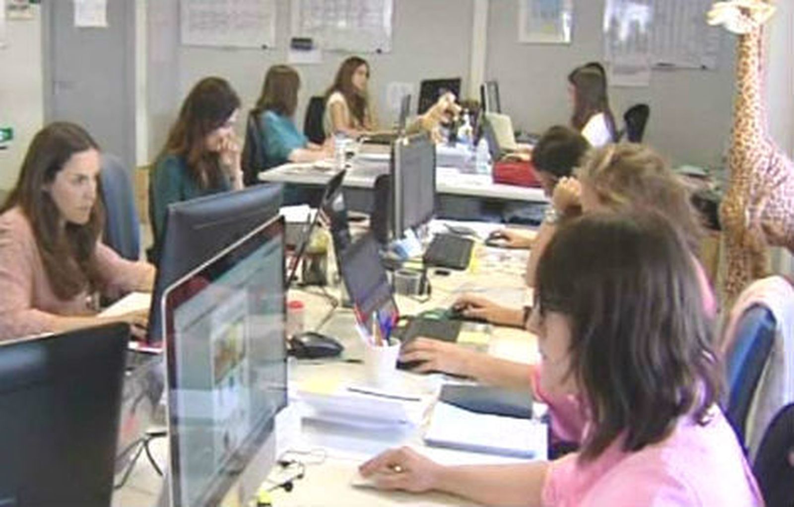 Operadoras trabajando