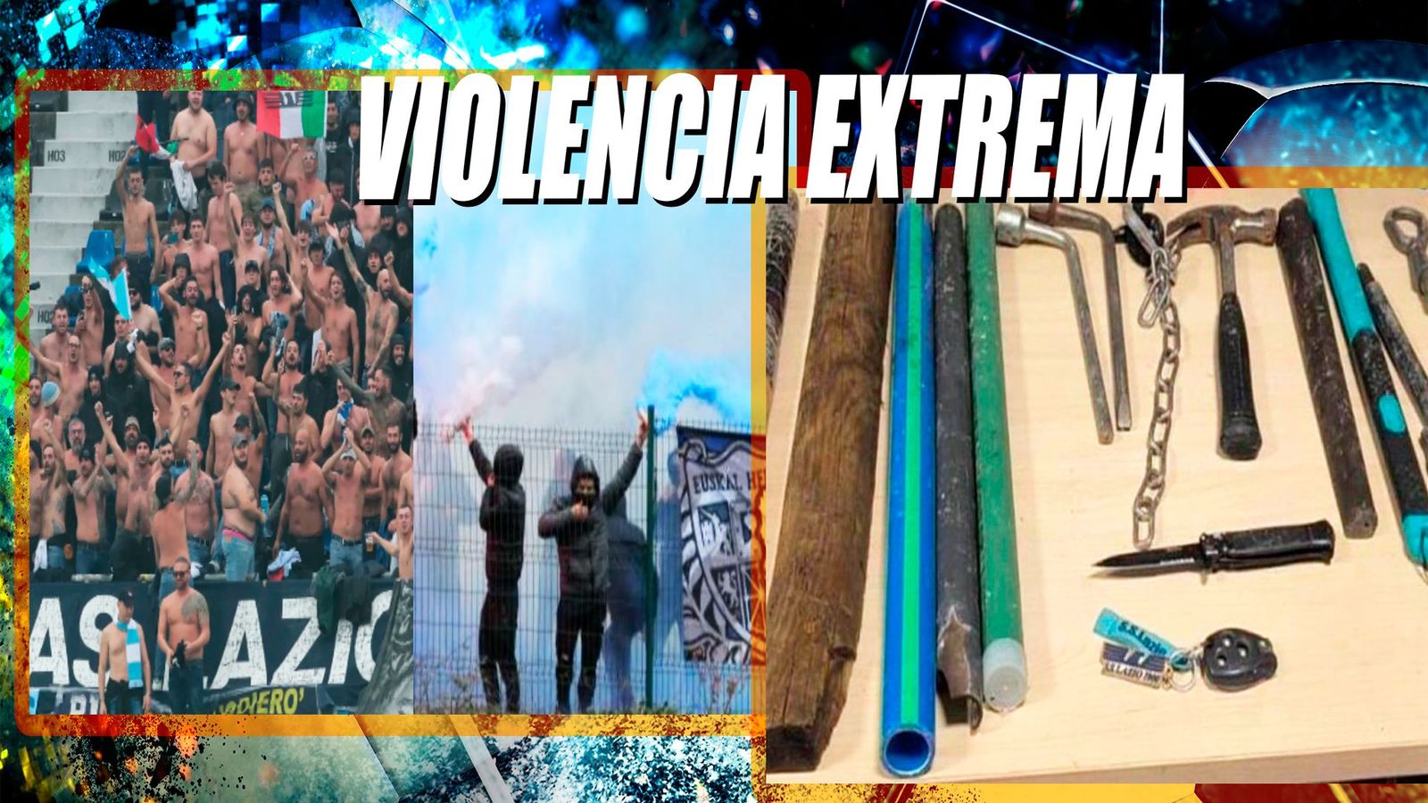 Violencia extrema de aficionados del Lazio