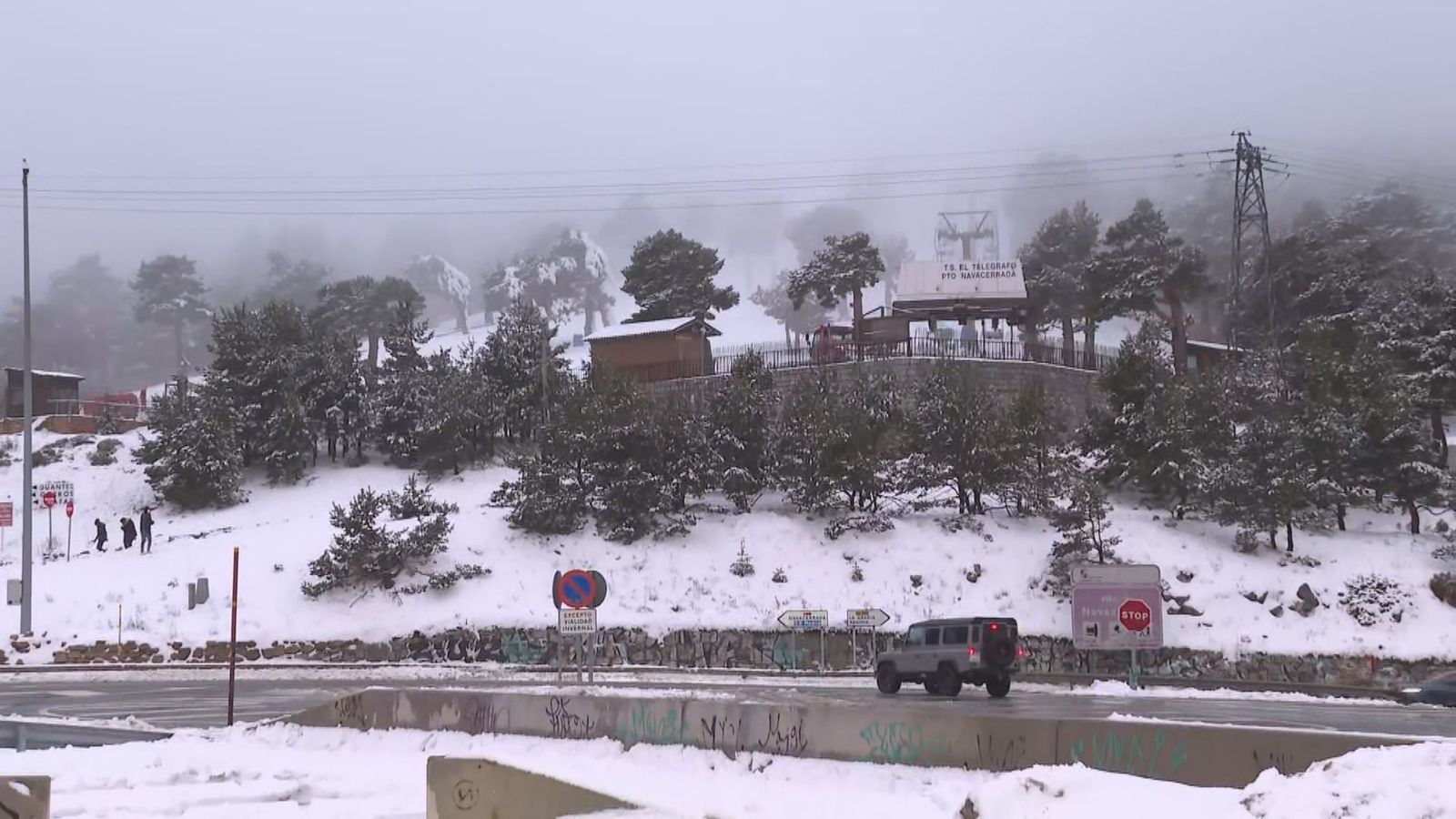 Alerta por nieve en la sierra de Madrid.