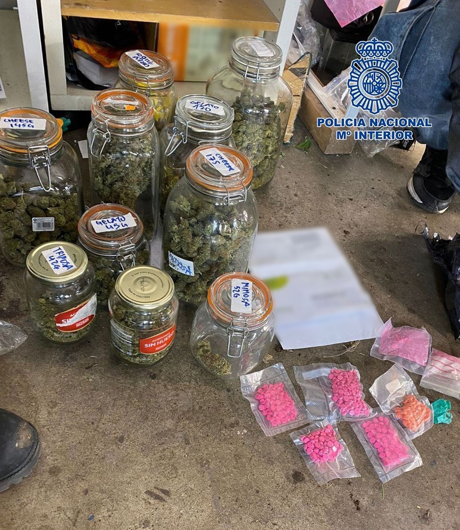 Algunas de las sustancias interceptadas por la policía