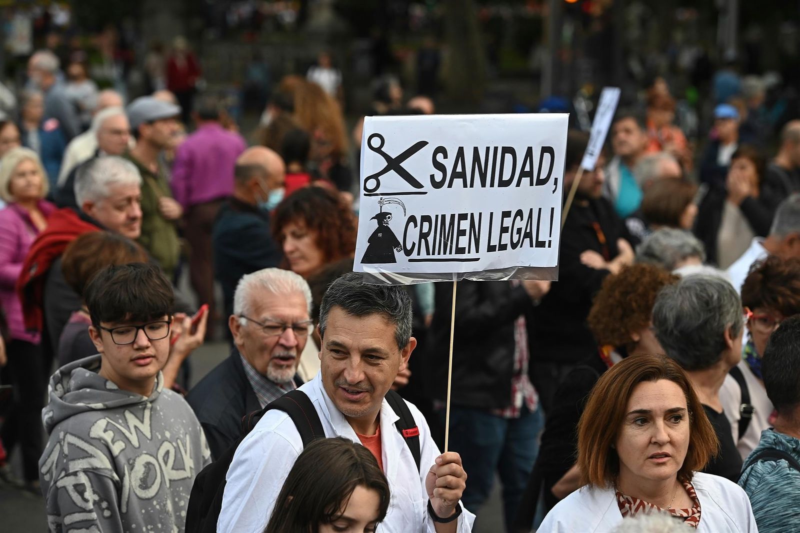 Manifestación en defensa de la sanidad pública madrileña