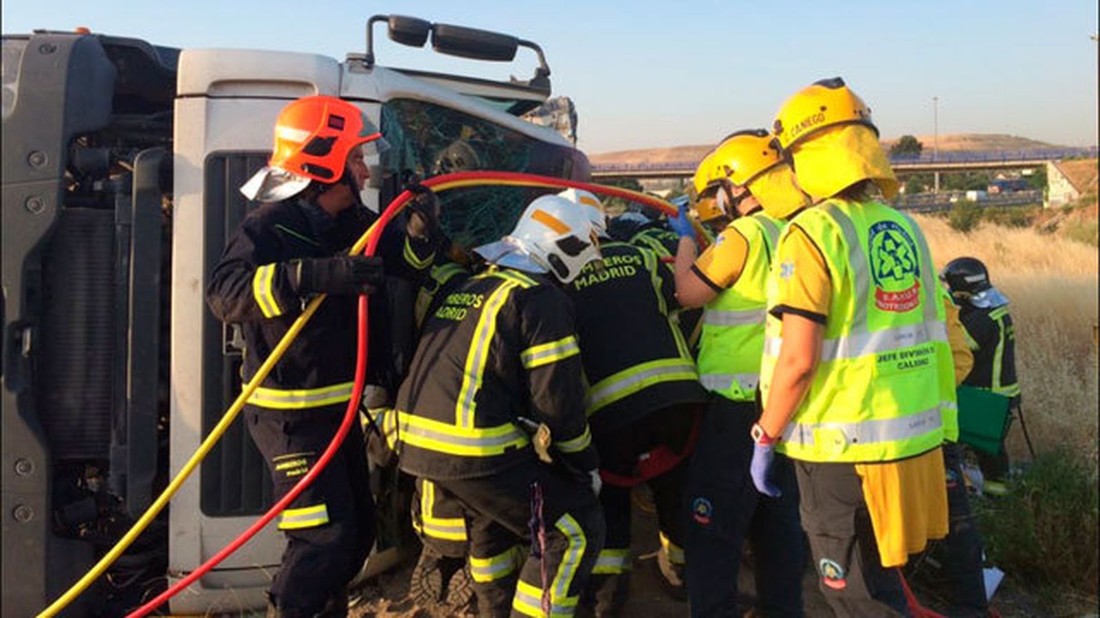 Accidente de camión en la M-50 de Madrid