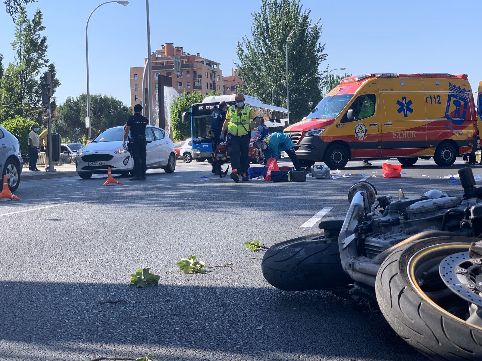 Imagen de archivo de un accidente de moto en Madrid