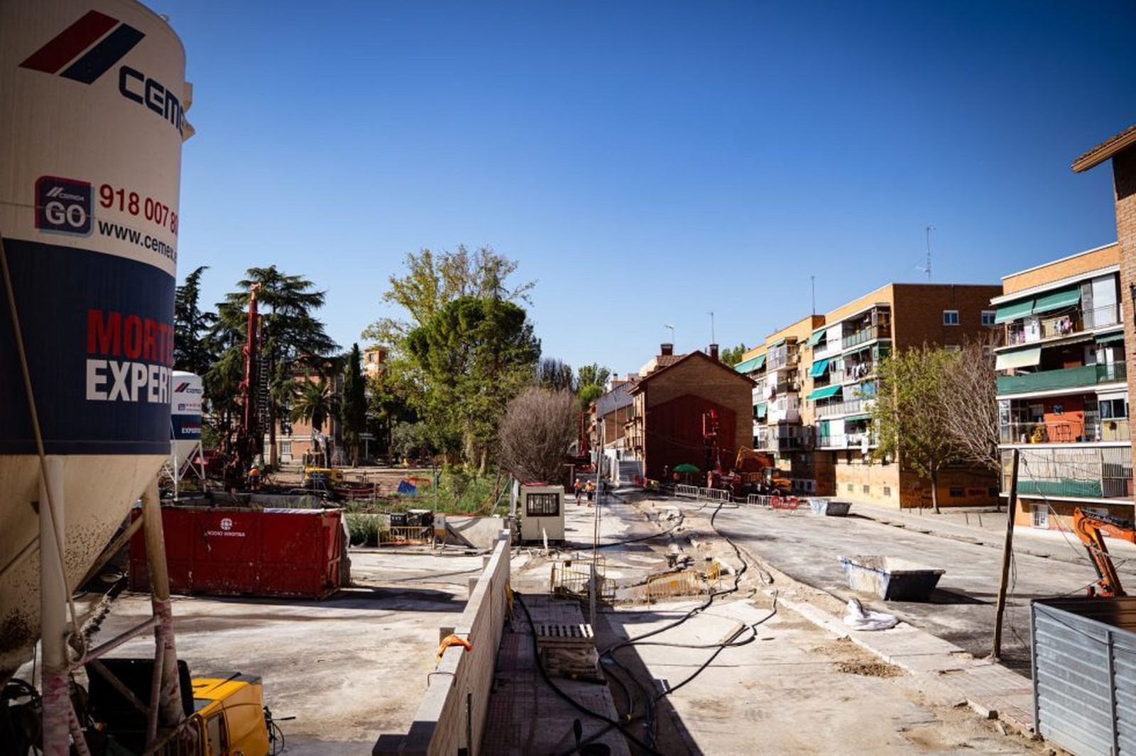 Zona afectada por las obras del metro en San Fernando de Henares
