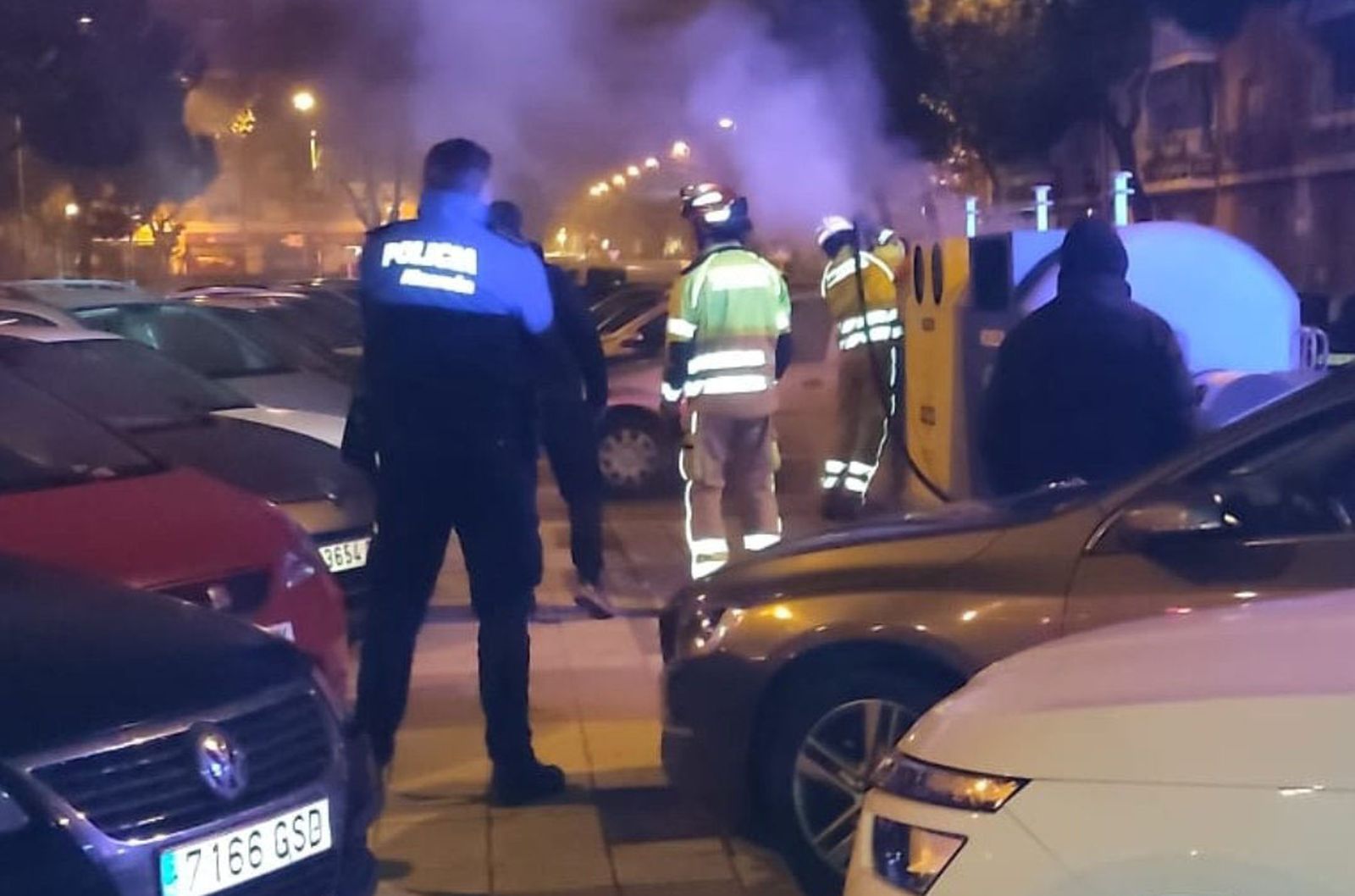 Incendio de un contenedor en Alcorcón