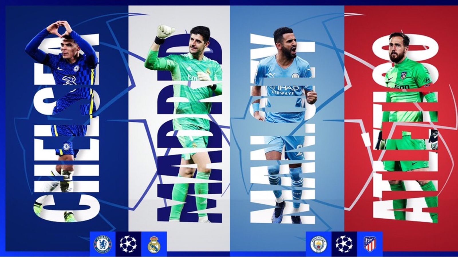 Chelsea-Real Madrid y Manchester City-Atlético de Madrid