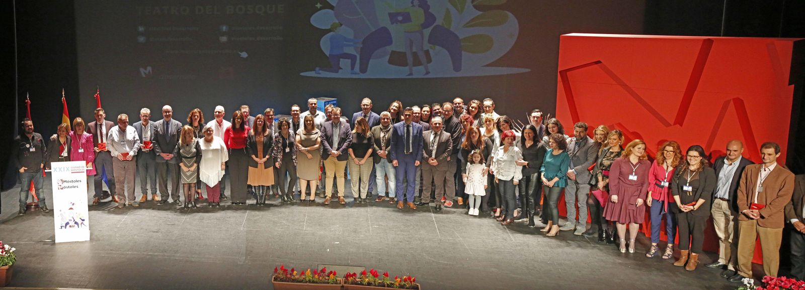 Algunos de los galardonados en la anterior edición de los Premios Ciudad de Móstoles