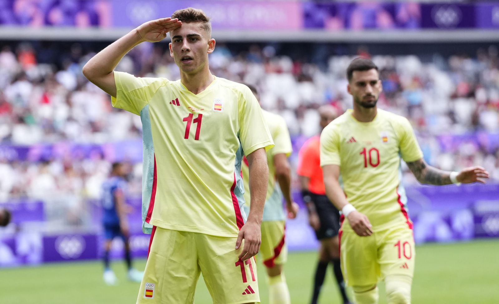Fermín celebra un gol ante República Dominicana