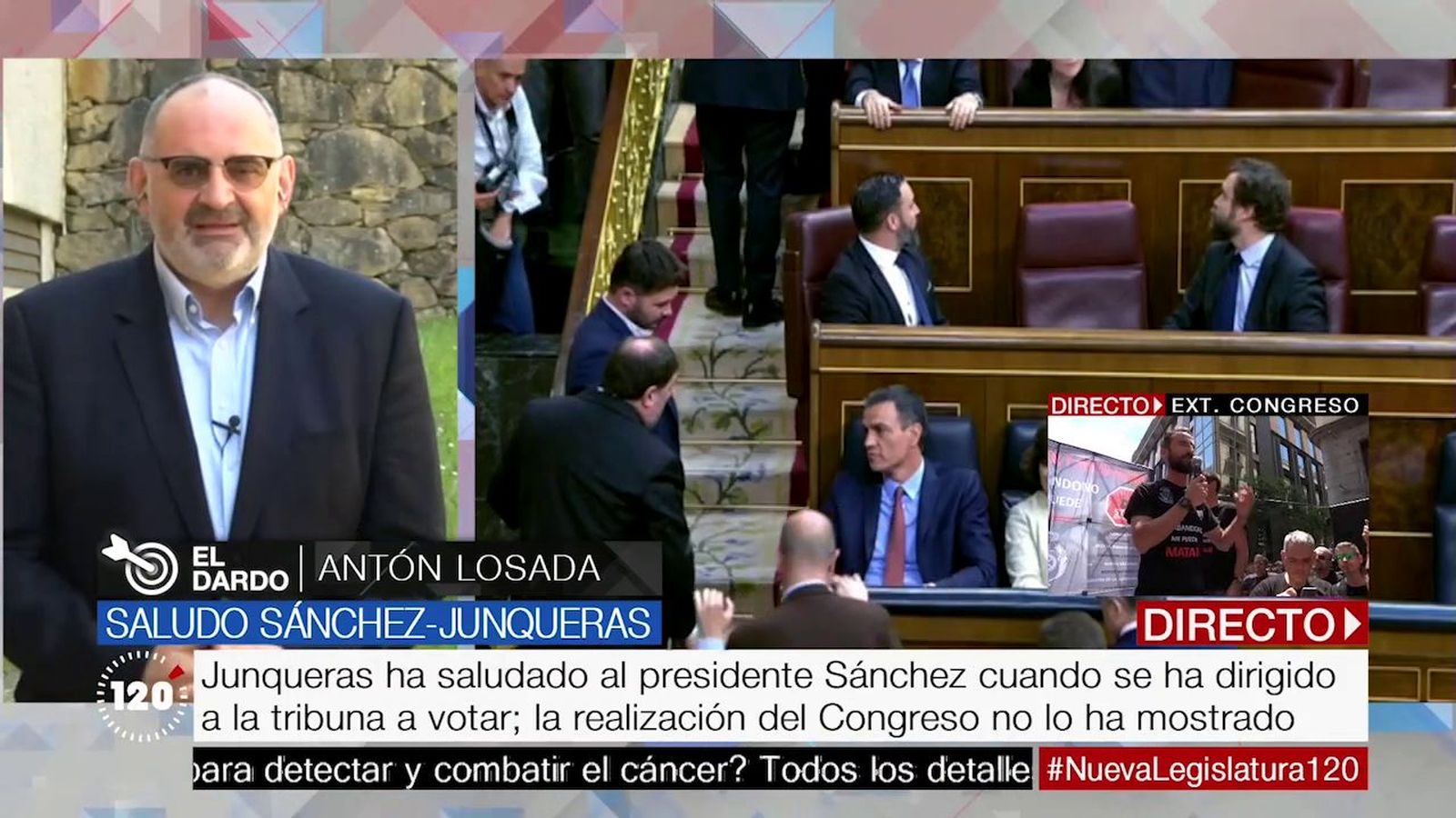 La opinión de Antón Losada sobre el saludo de Sánchez y Junqueras en el Congreso