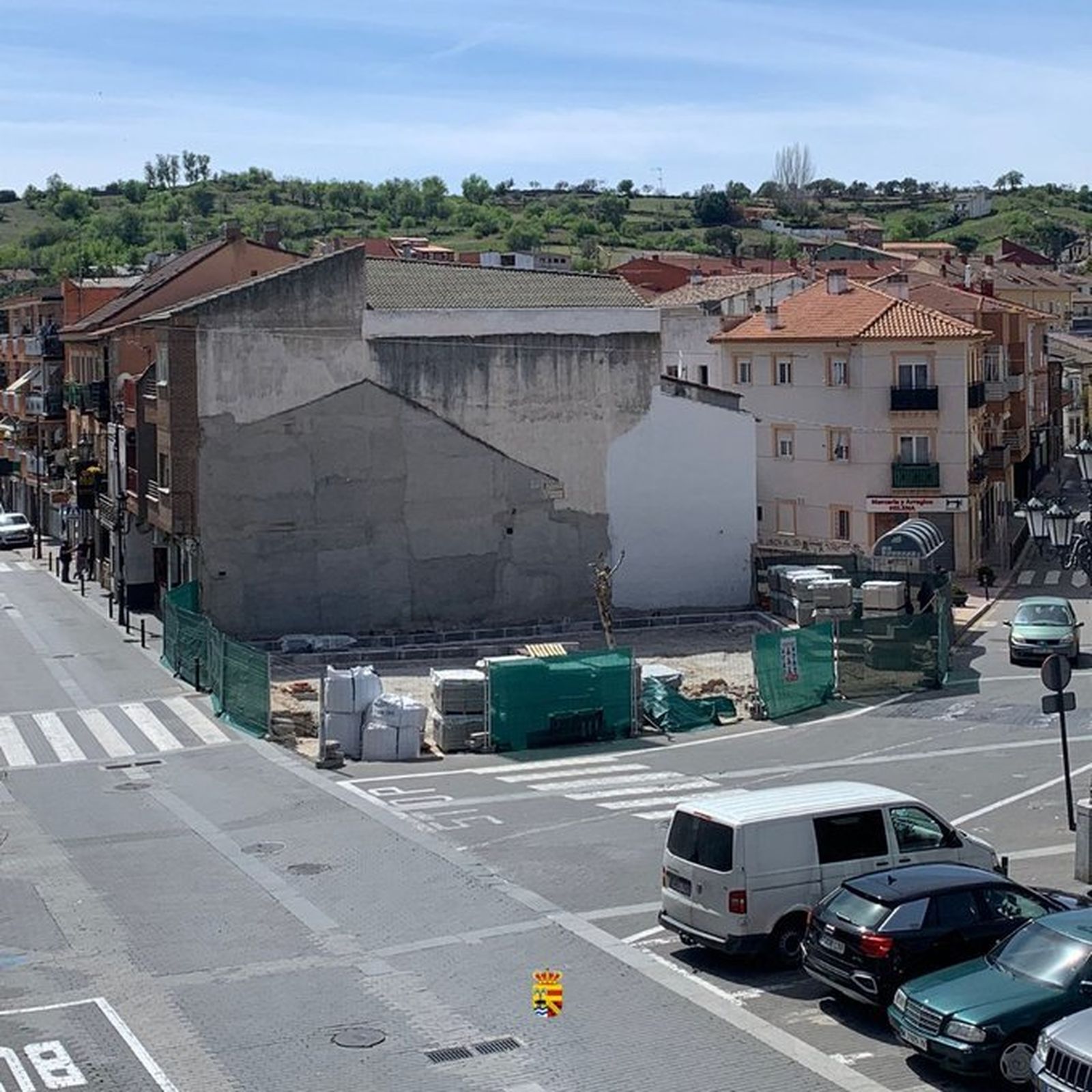 Zona de obras en el entorno de la Plaza Mayor de El Molar