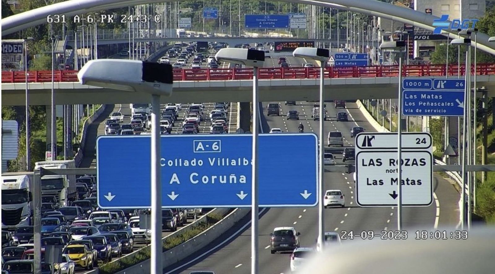 Retenciones en la A-6 en sentido Madrid por un accidente de tráfico